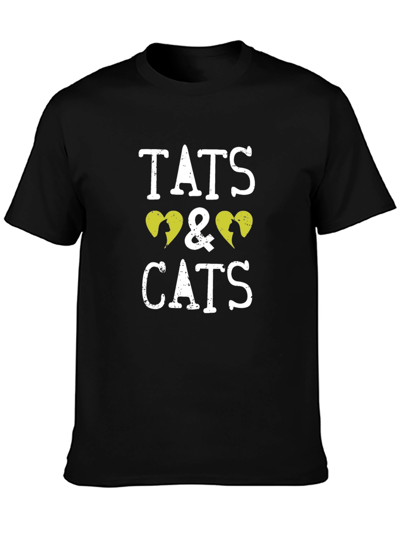 Black Tats & Cats Graphic T-Shirt - Unisex view 3
