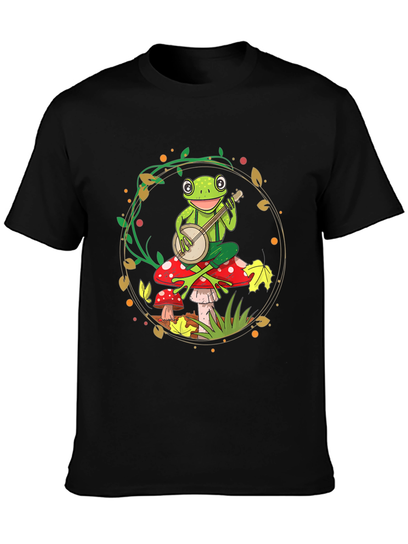 Black Frog Banjo T-Shirt - Whimsical Music Tee view 3