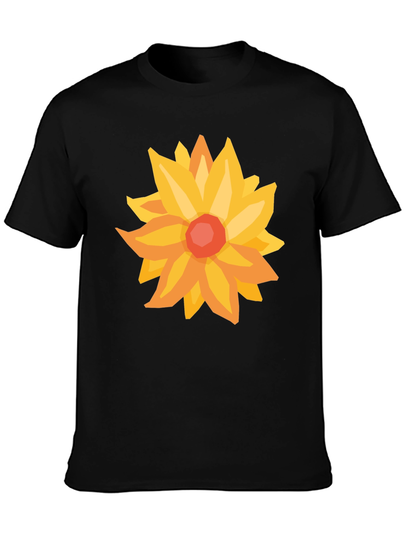 Black Floral Graphic Tee - Black T-Shirt with Flower Design view 3