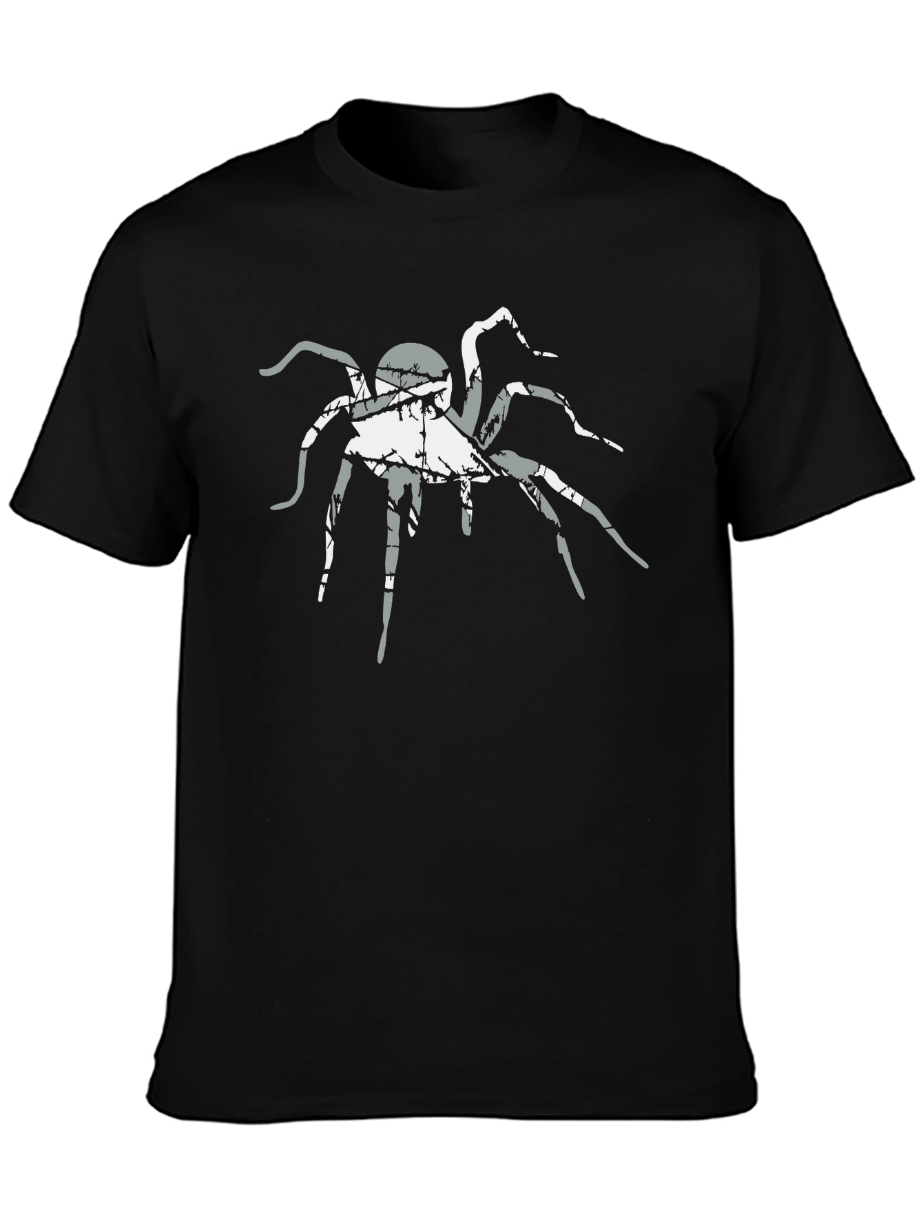 Black Graphic Spider Print Black T-Shirt view 3