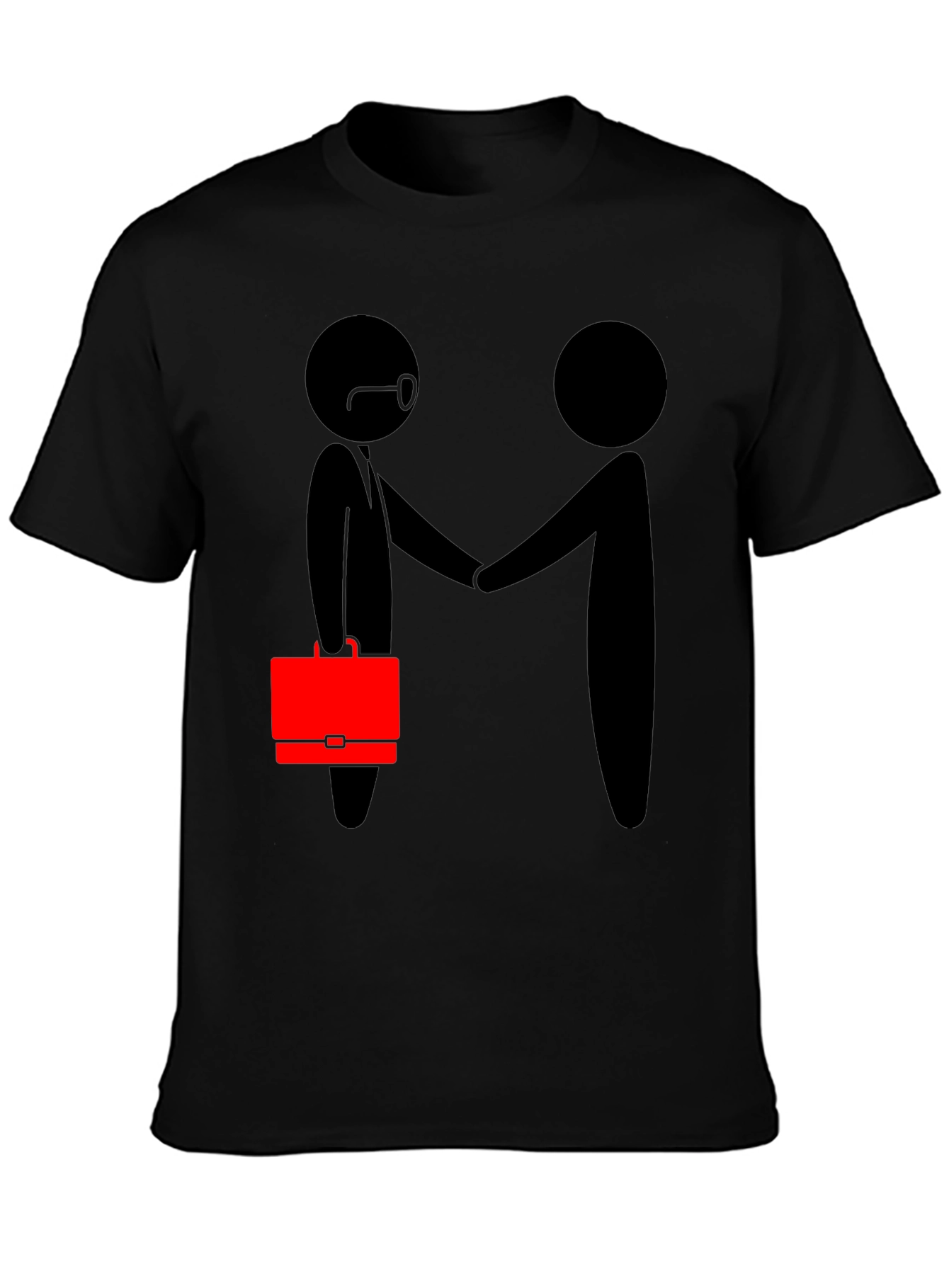 Black Funny Business Handshake Graphic T-Shirt view 3