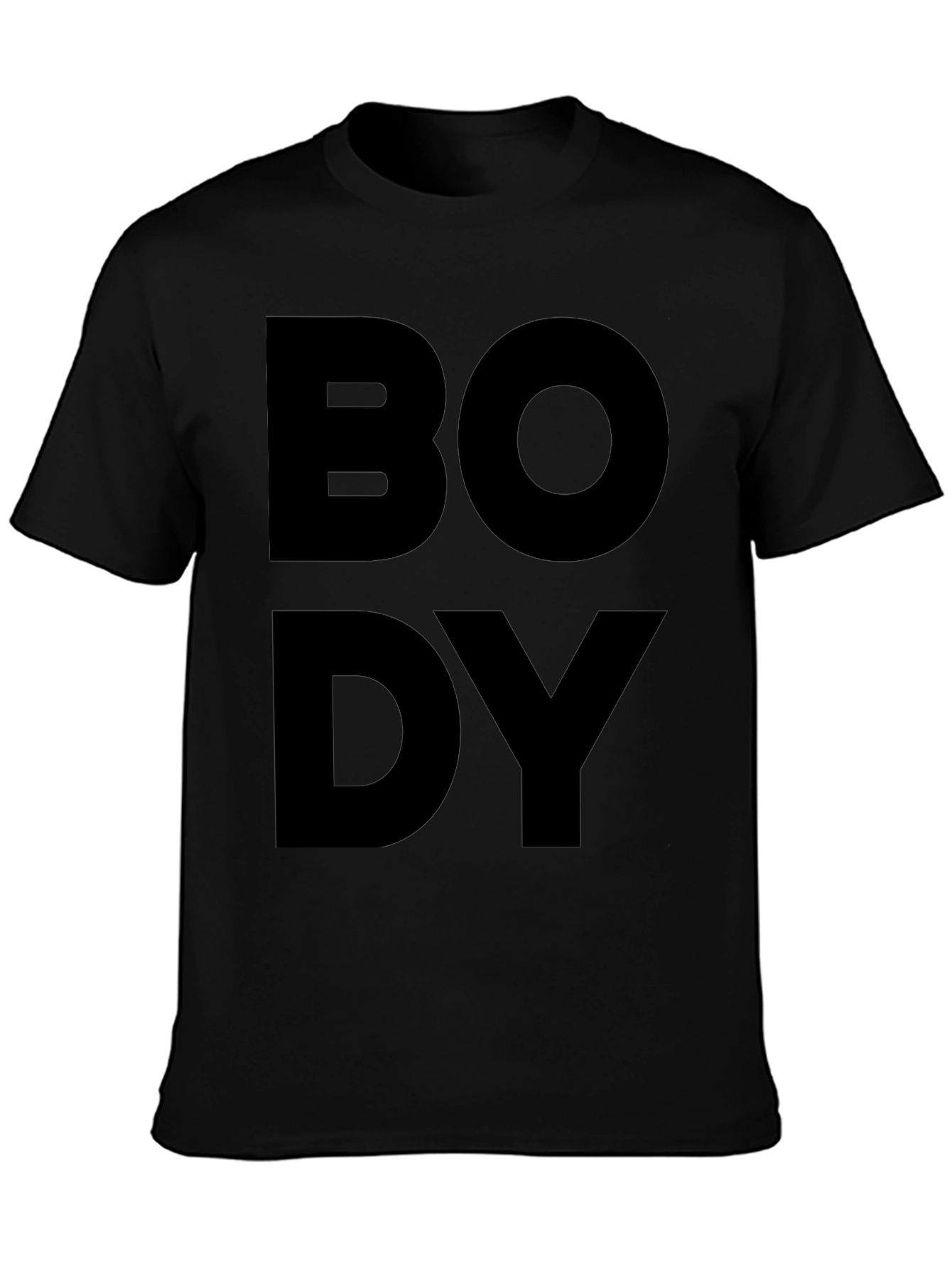 Black Bold Body Black T-Shirt - Statement Tee view 3