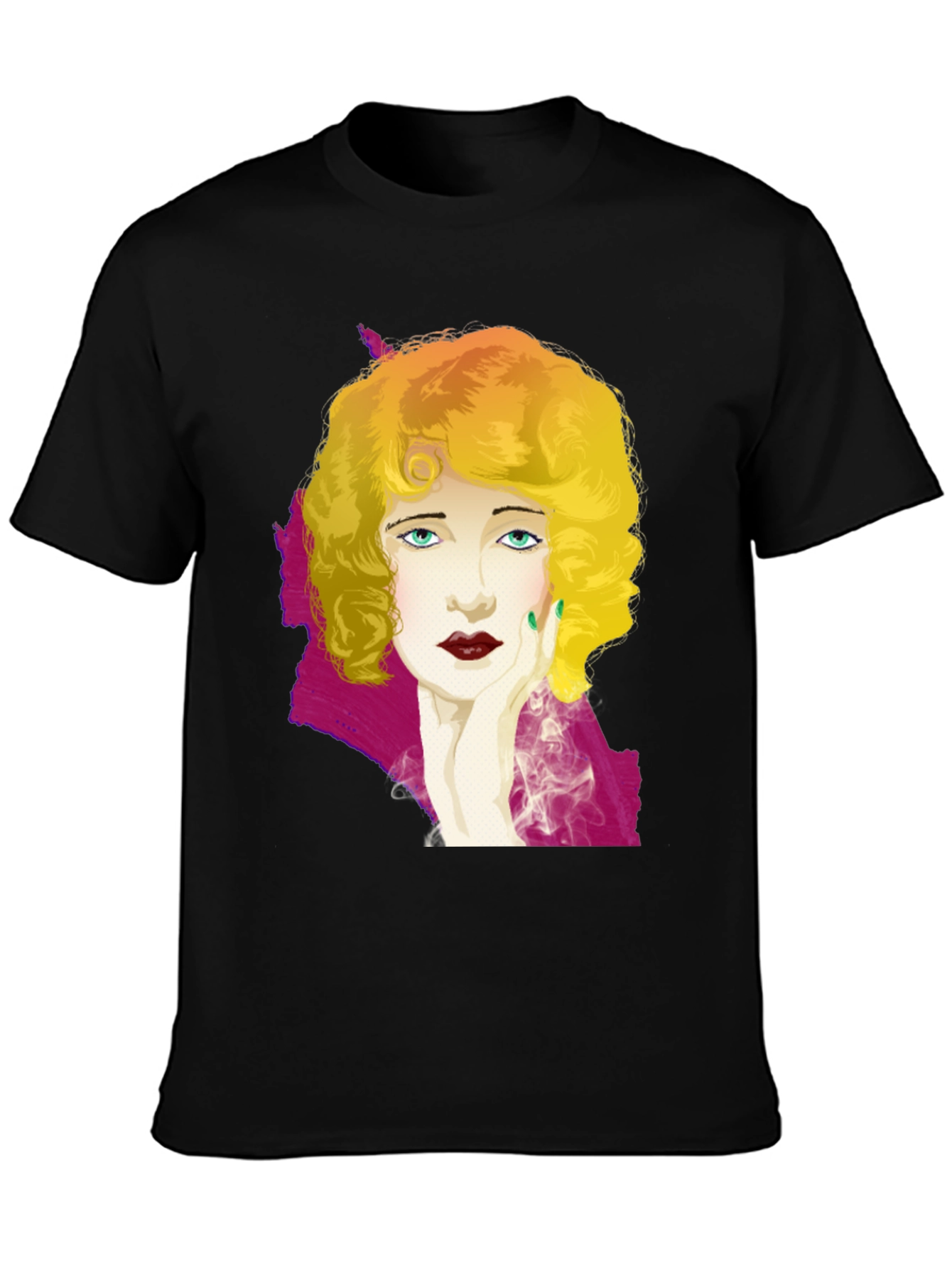 Black Vintage Art Deco Style Women's Graphic T-Shirt view 3