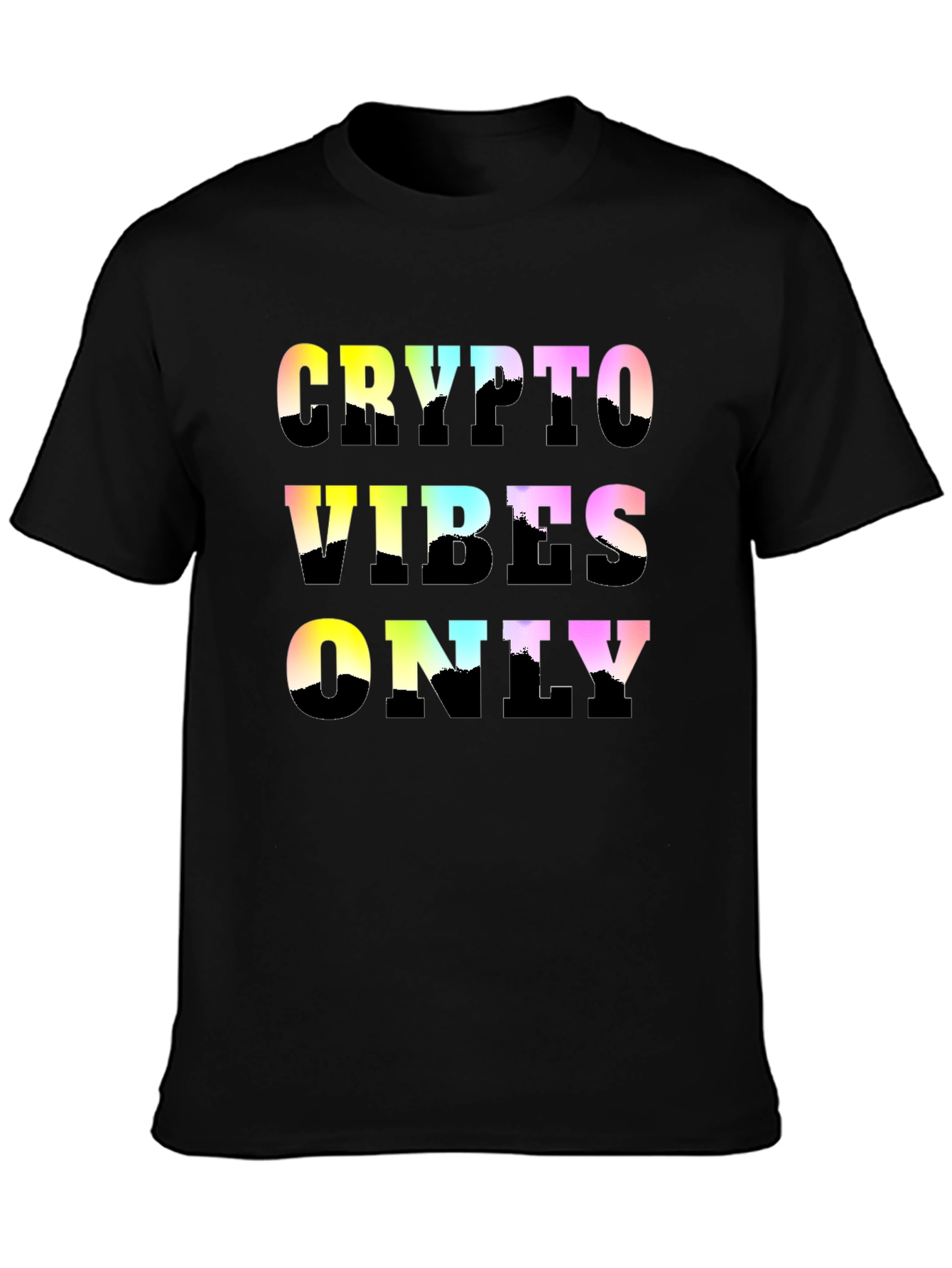 Black Crypto Vibes Only Graphic Tee - Trendy Black T-Shirt view 3