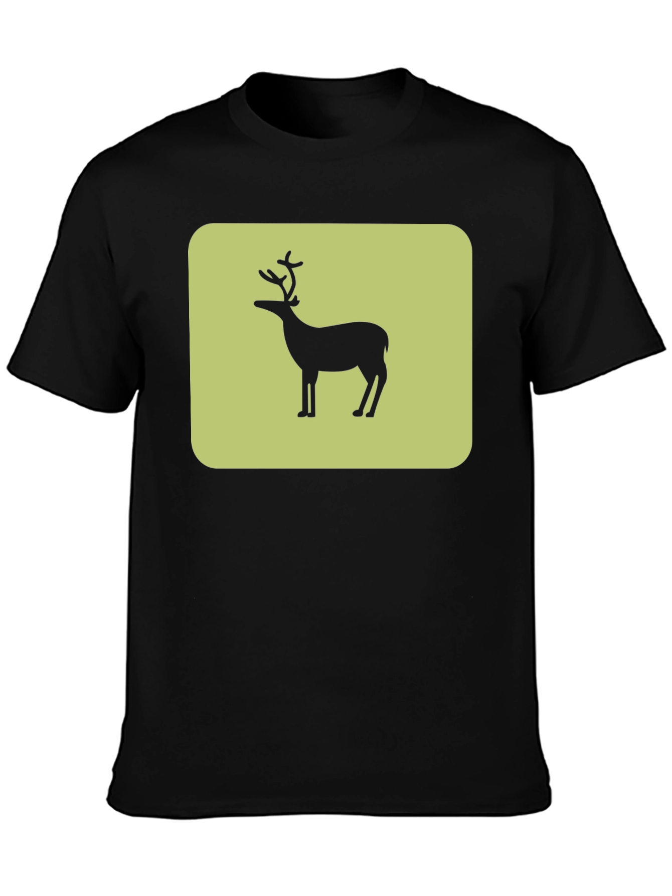 Black Deer Graphic Tee - Black Cotton Blend view 3