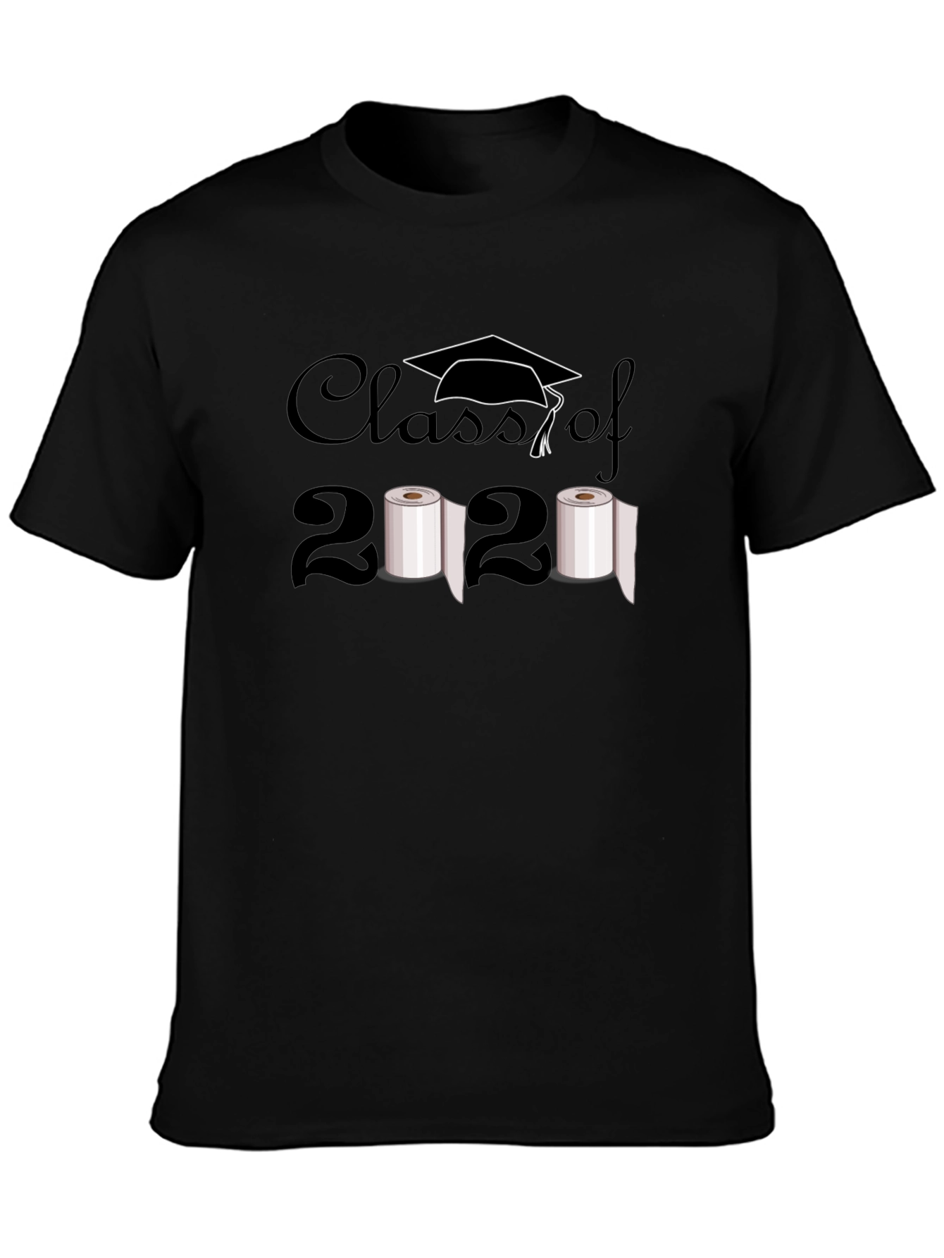 Black Class of 2020 Toilet Paper Humor T-Shirt view 3