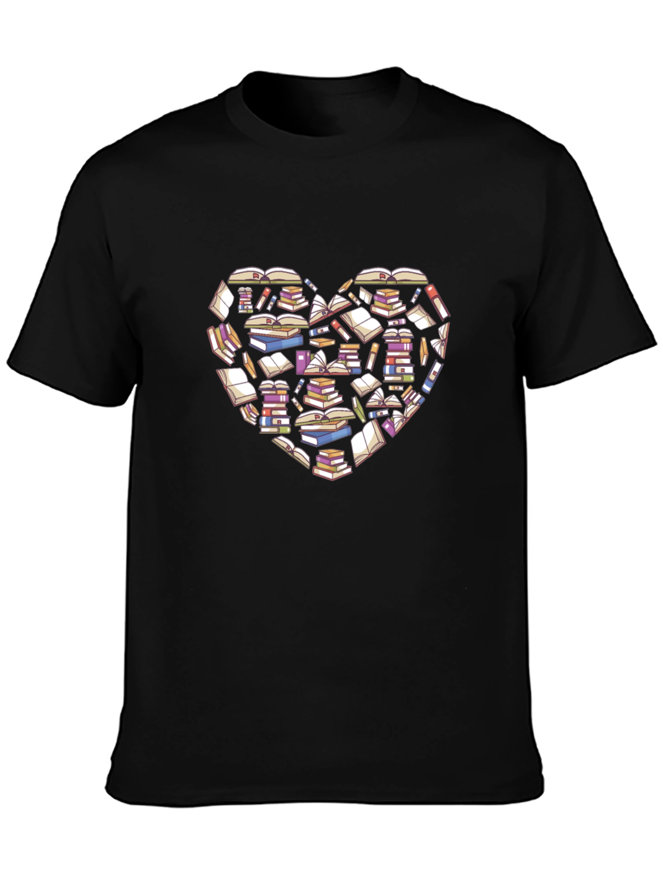 Black Book Lover Heart T-Shirt - Black Cotton view 3