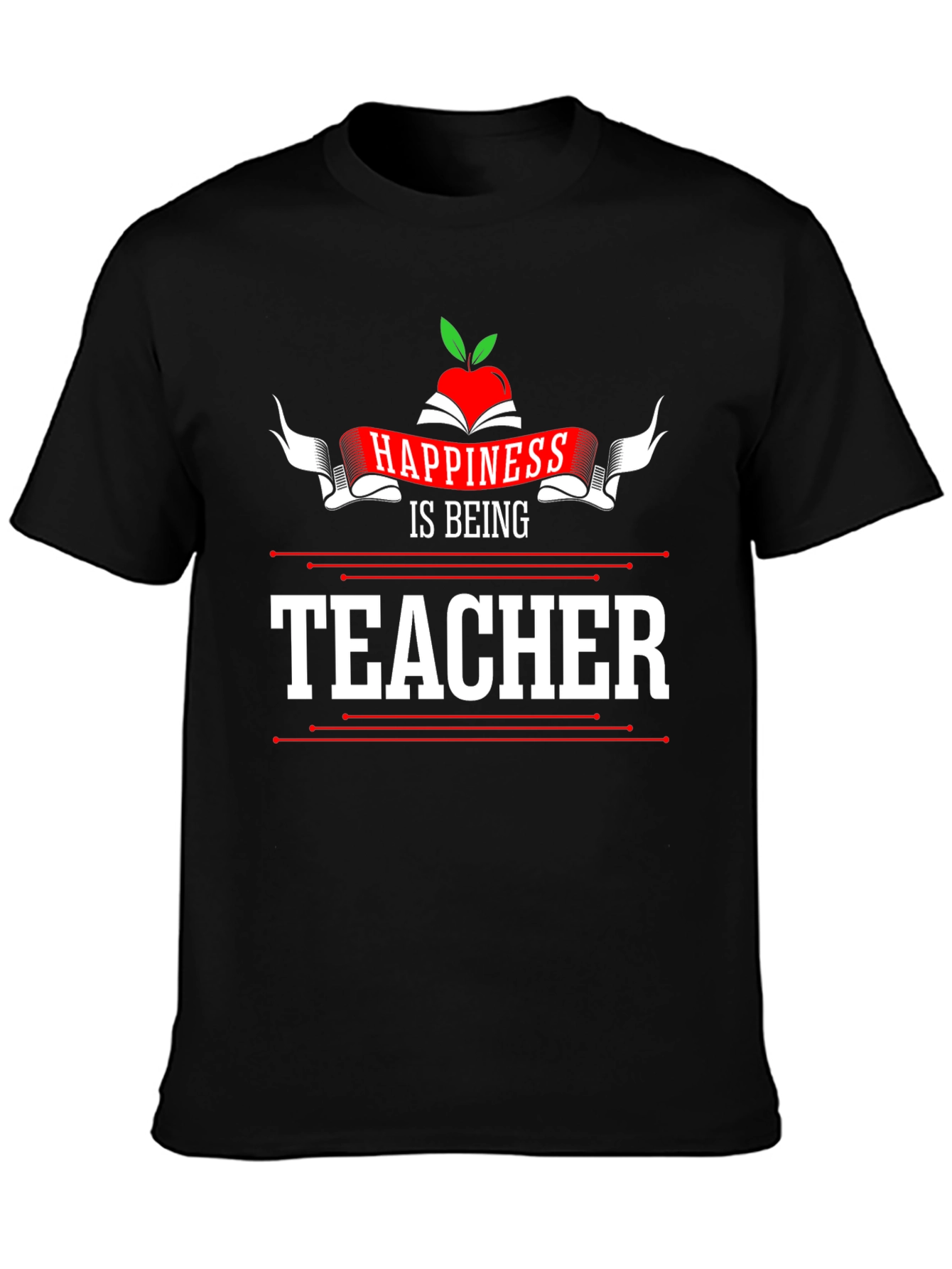 Black Happiness is Being Teacher T-Shirt view 3