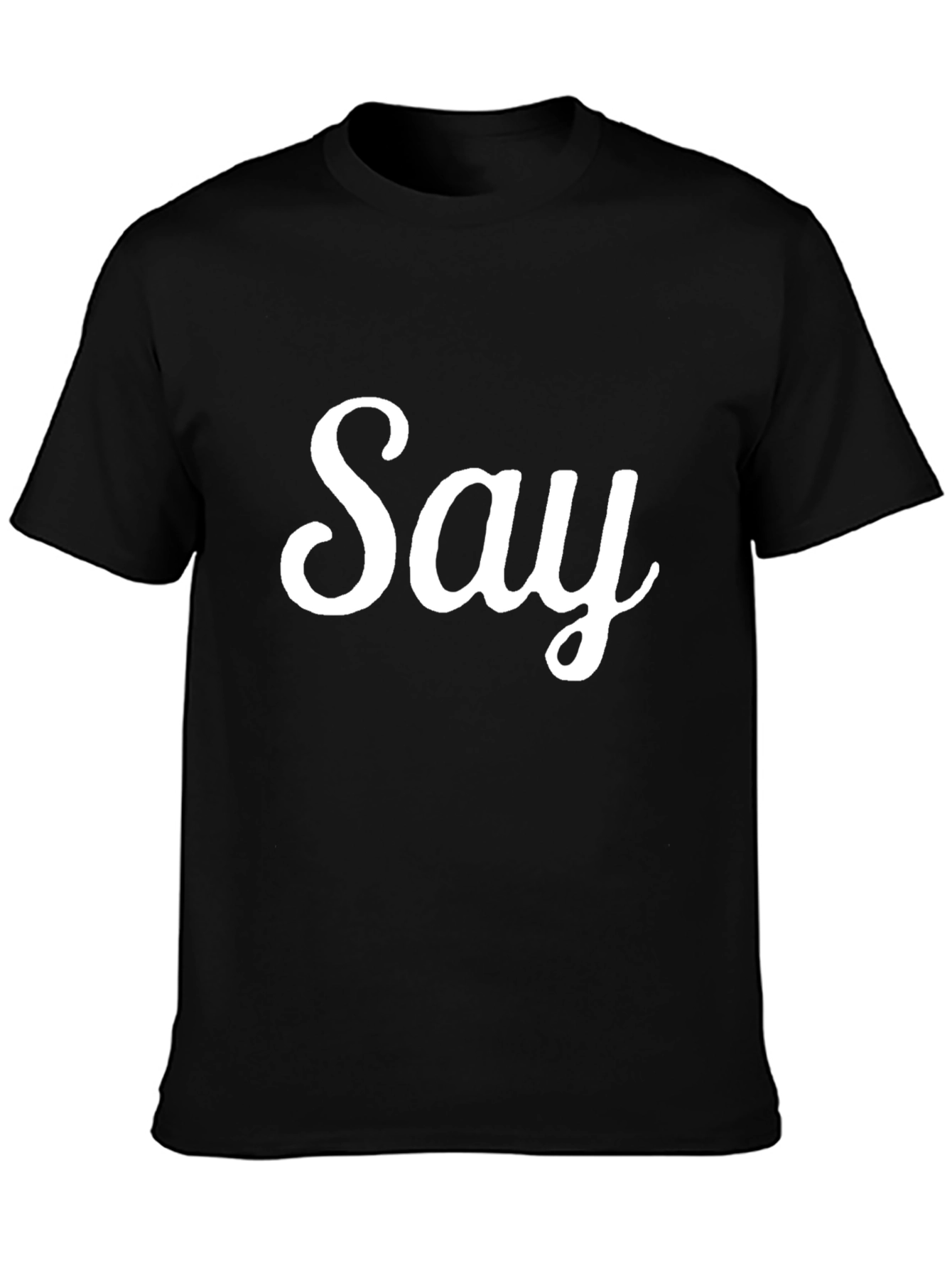 Black Men's Black 'Say' Graphic T-Shirt view 3