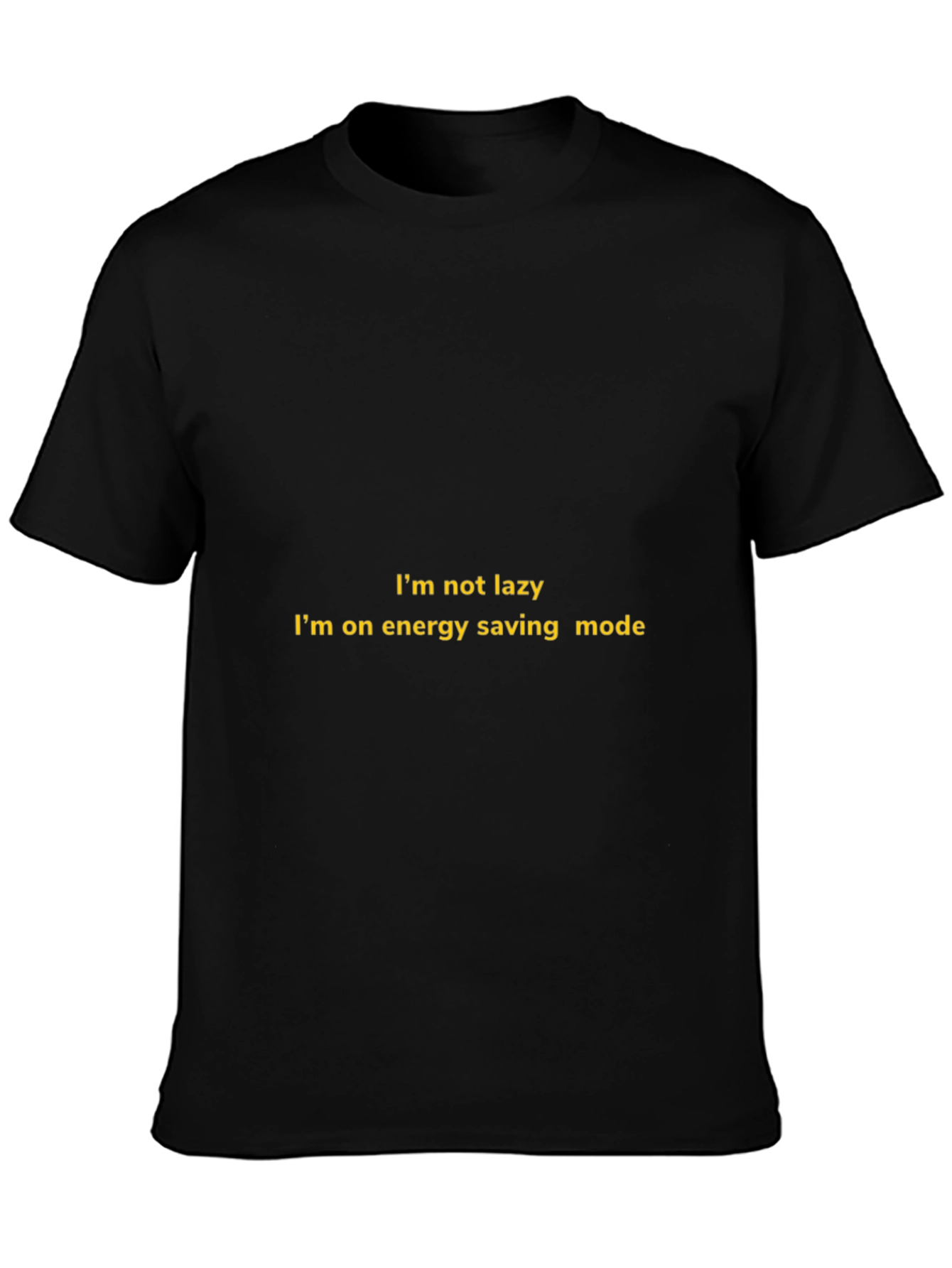 Black Energy Saving Mode Black T-Shirt view 3