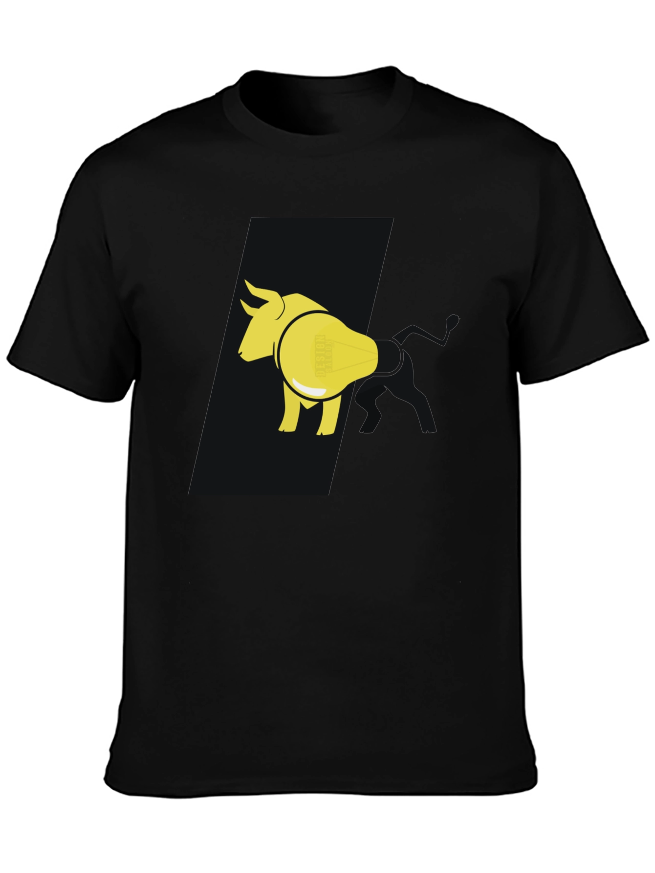 Black Bull & Lightbulb Graphic Tee - Black view 3