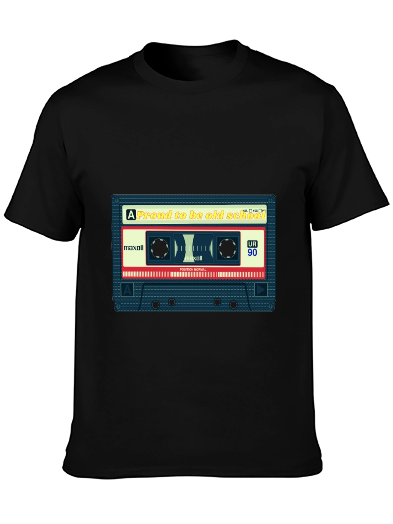 Black Retro Cassette Tape T-Shirt - Old School Cool view 3