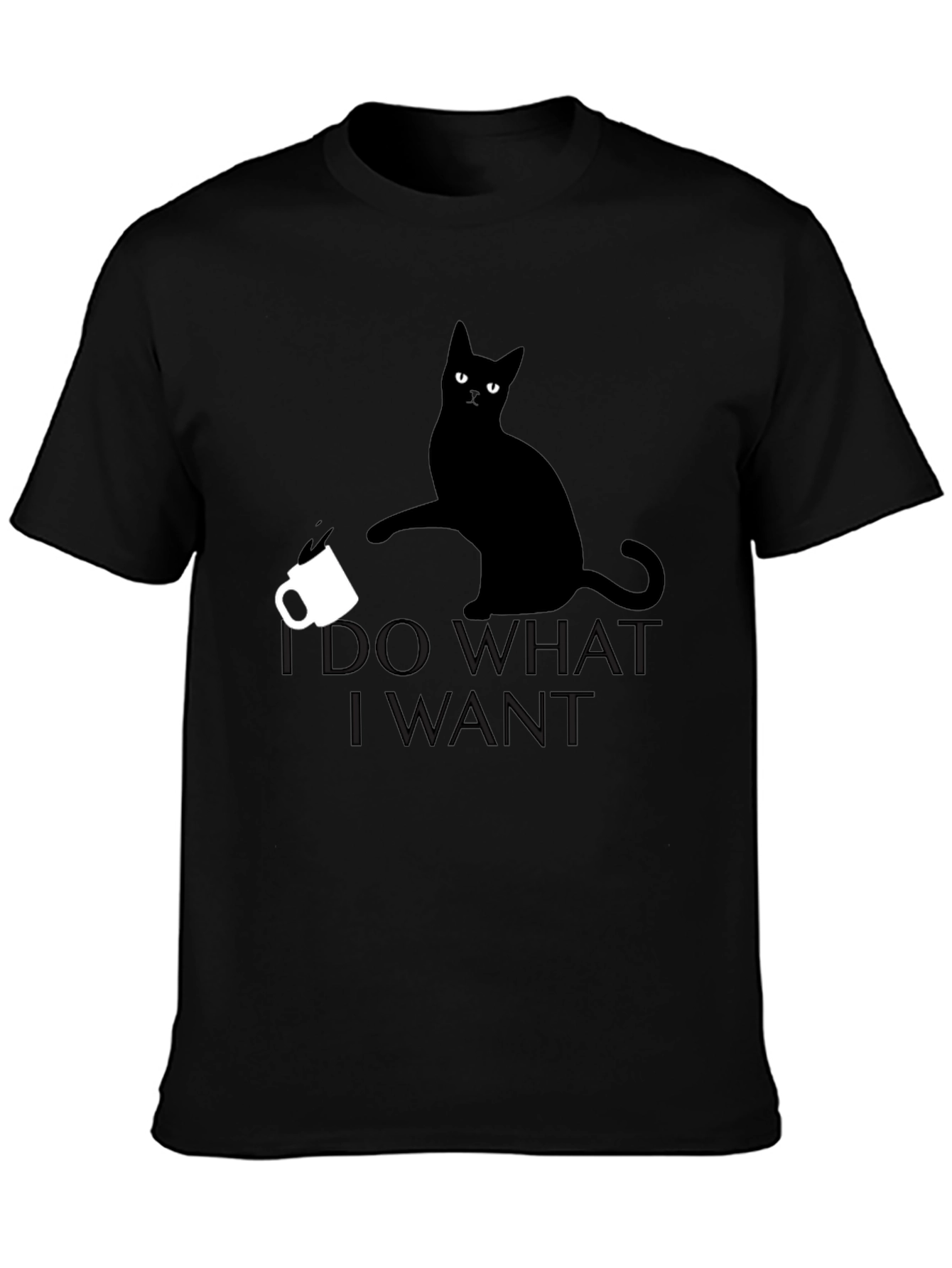 Black I Do What I Want Cat T-Shirt view 3