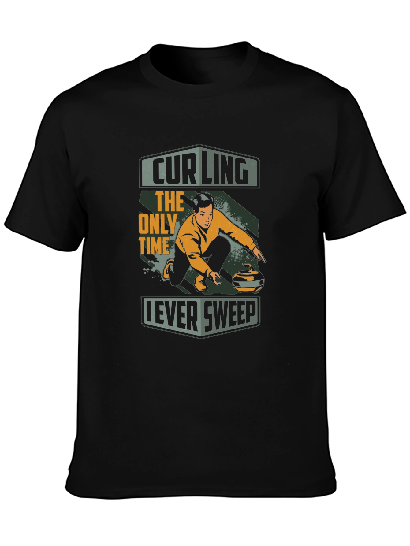 Black Curling T-Shirt - The Only Time I Ever Sweep view 3
