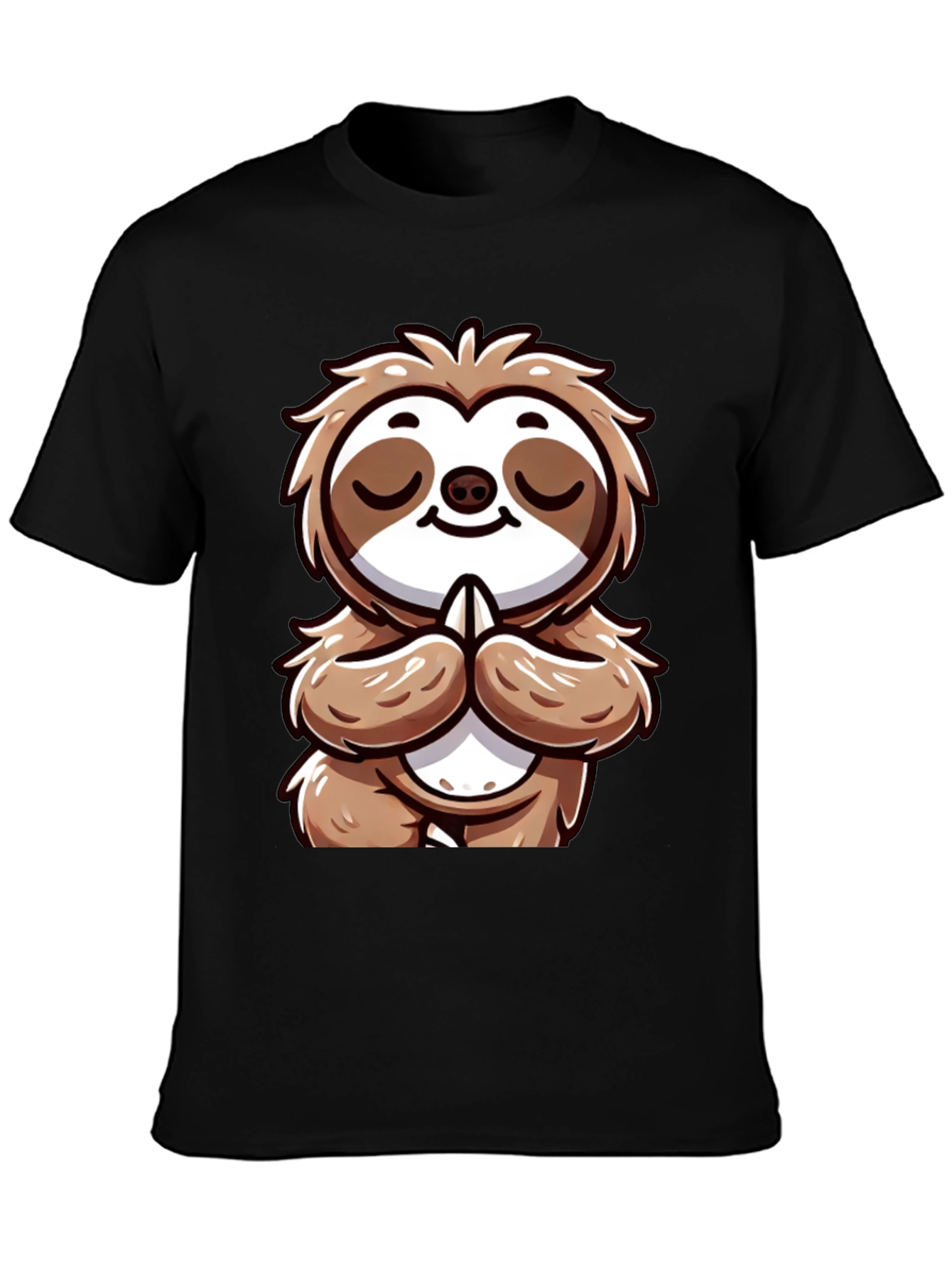 Black Meditating Sloth Graphic Tee - Relaxed Fit view 3
