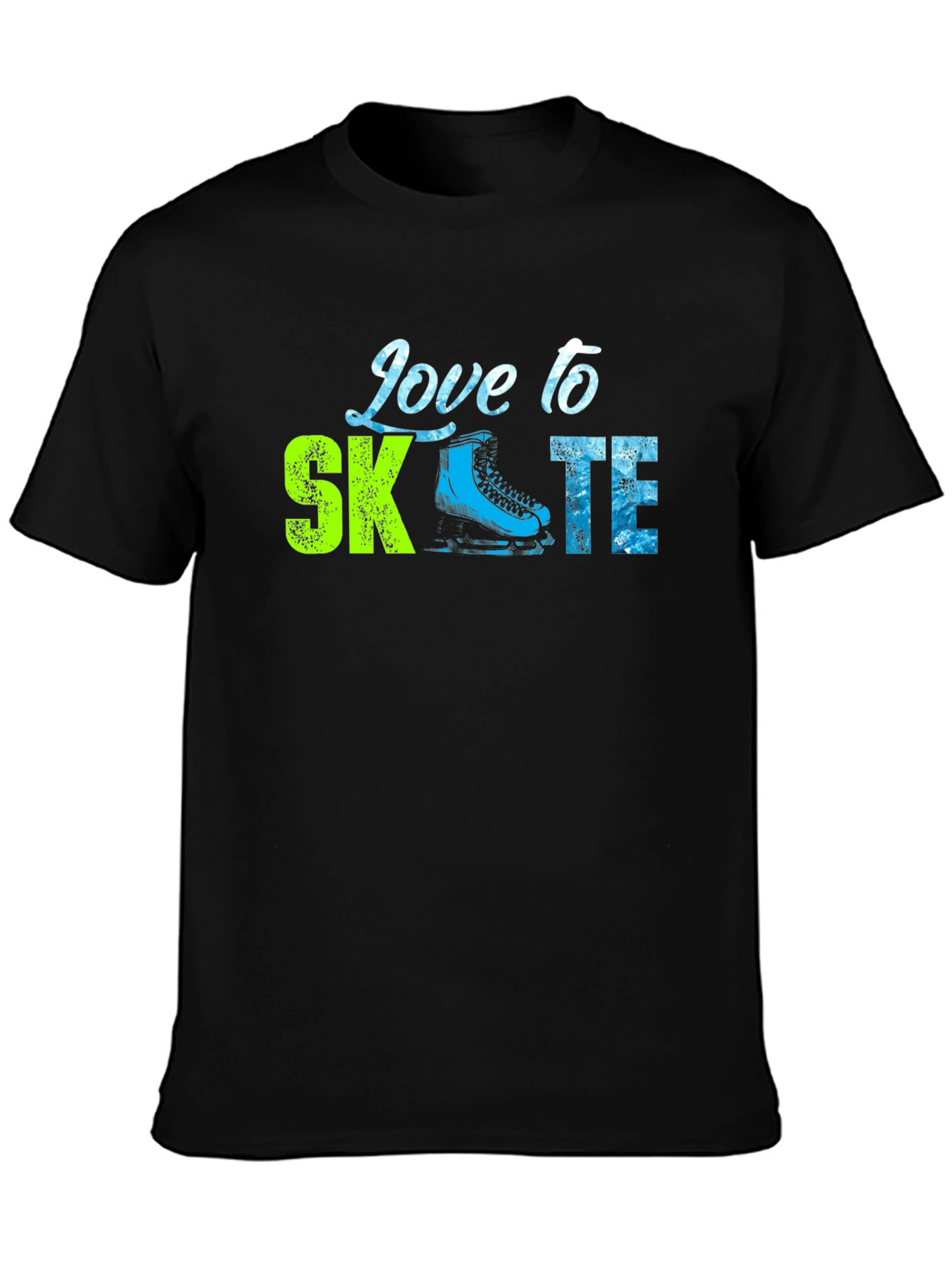 Black Love to Skate Graphic Tee - Black Cotton T-Shirt view 3