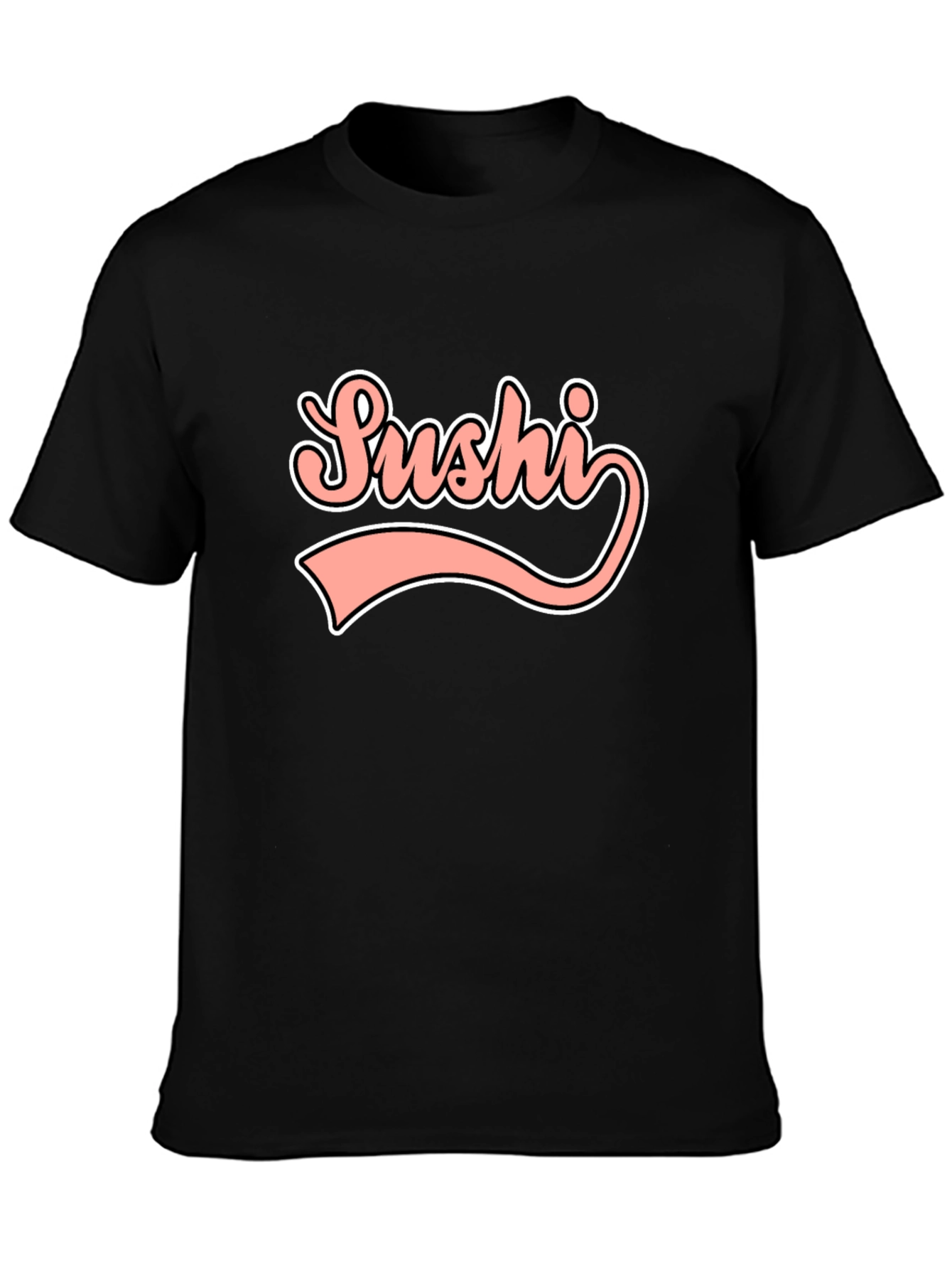 Black Sushi Retro Graphic Tee - Trendy Unisex T-Shirt view 3