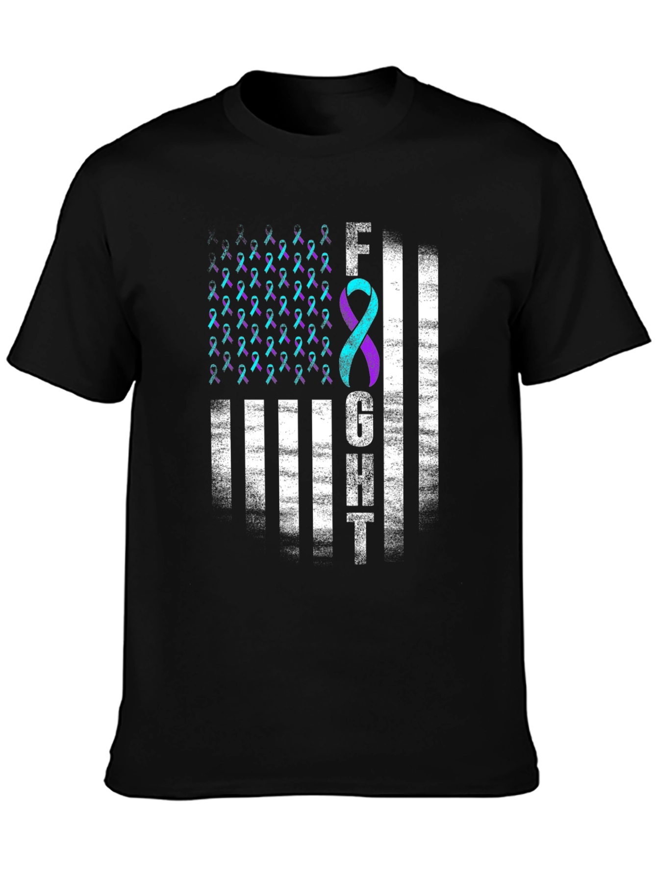 Black Semicolon Suicide Awareness T-Shirt - Fight Depression view 3
