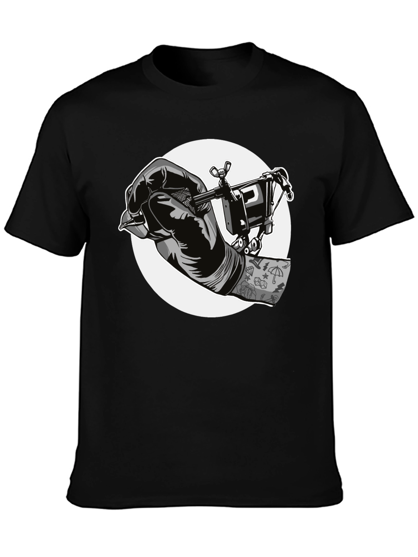 Black Tattoo Artist Graphic T-Shirt view 3
