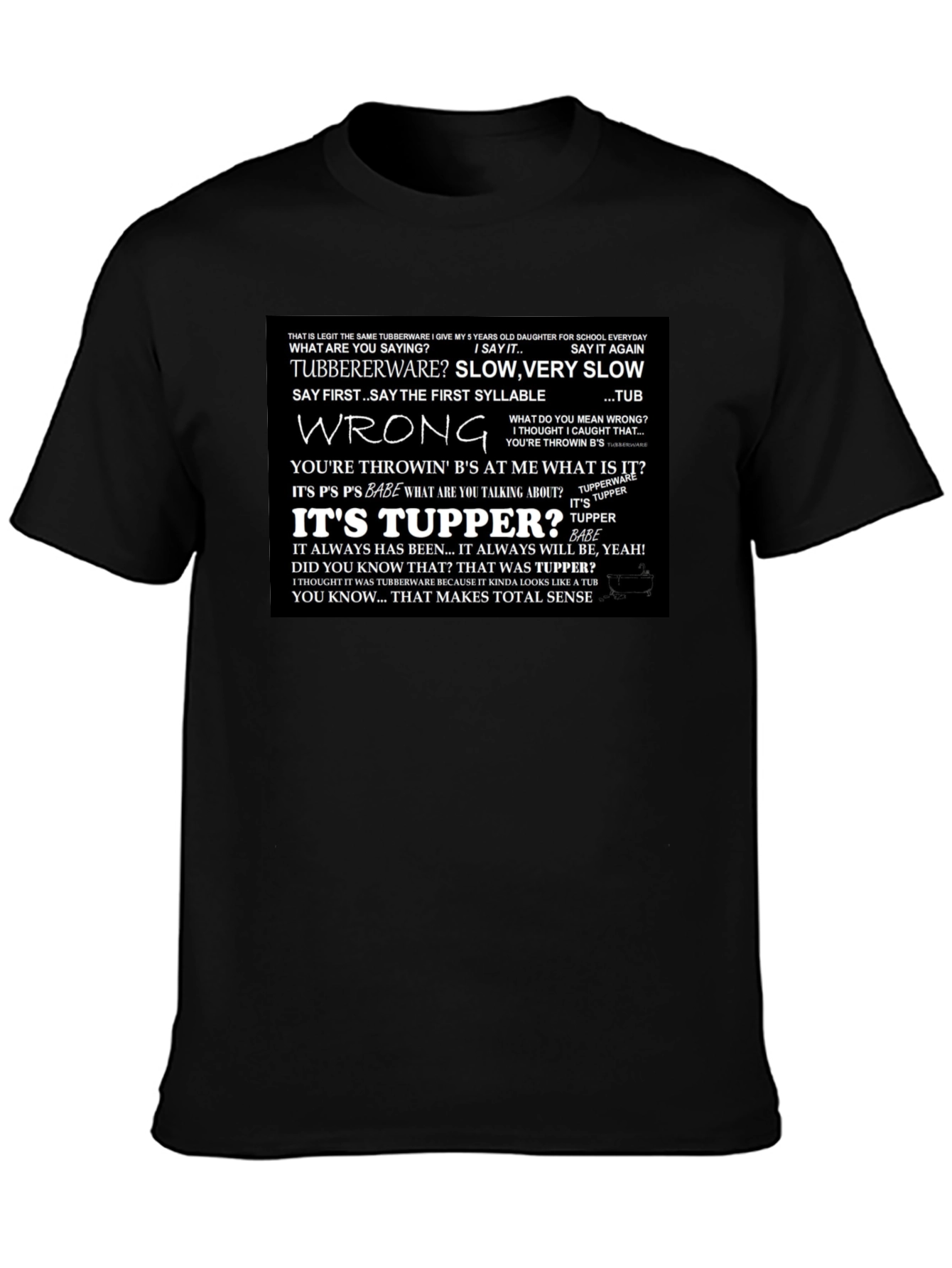 Black It's Tupper! T-Shirt view 3