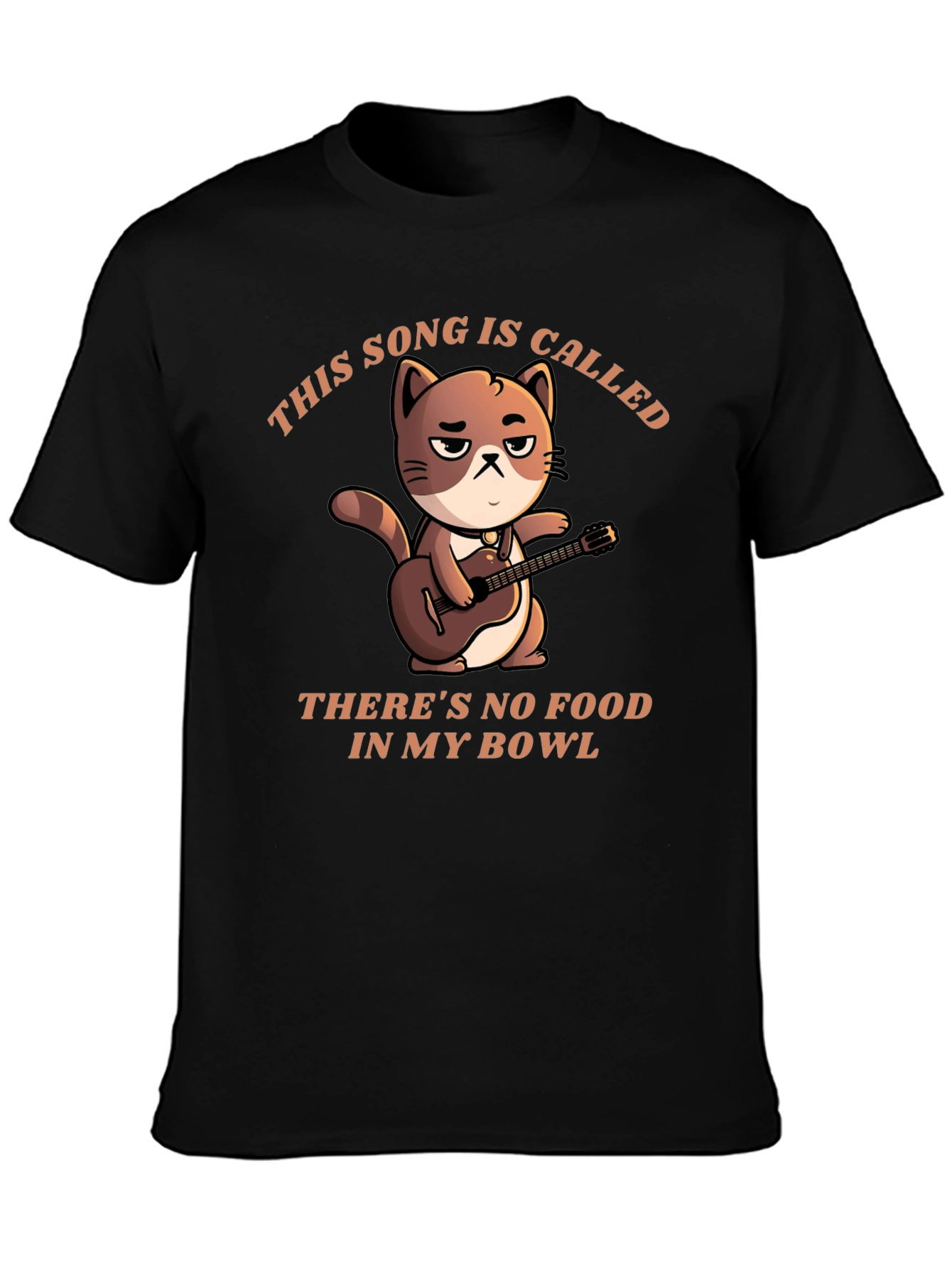 Black Cat Musician T-Shirt - No Food in My Bowl view 3