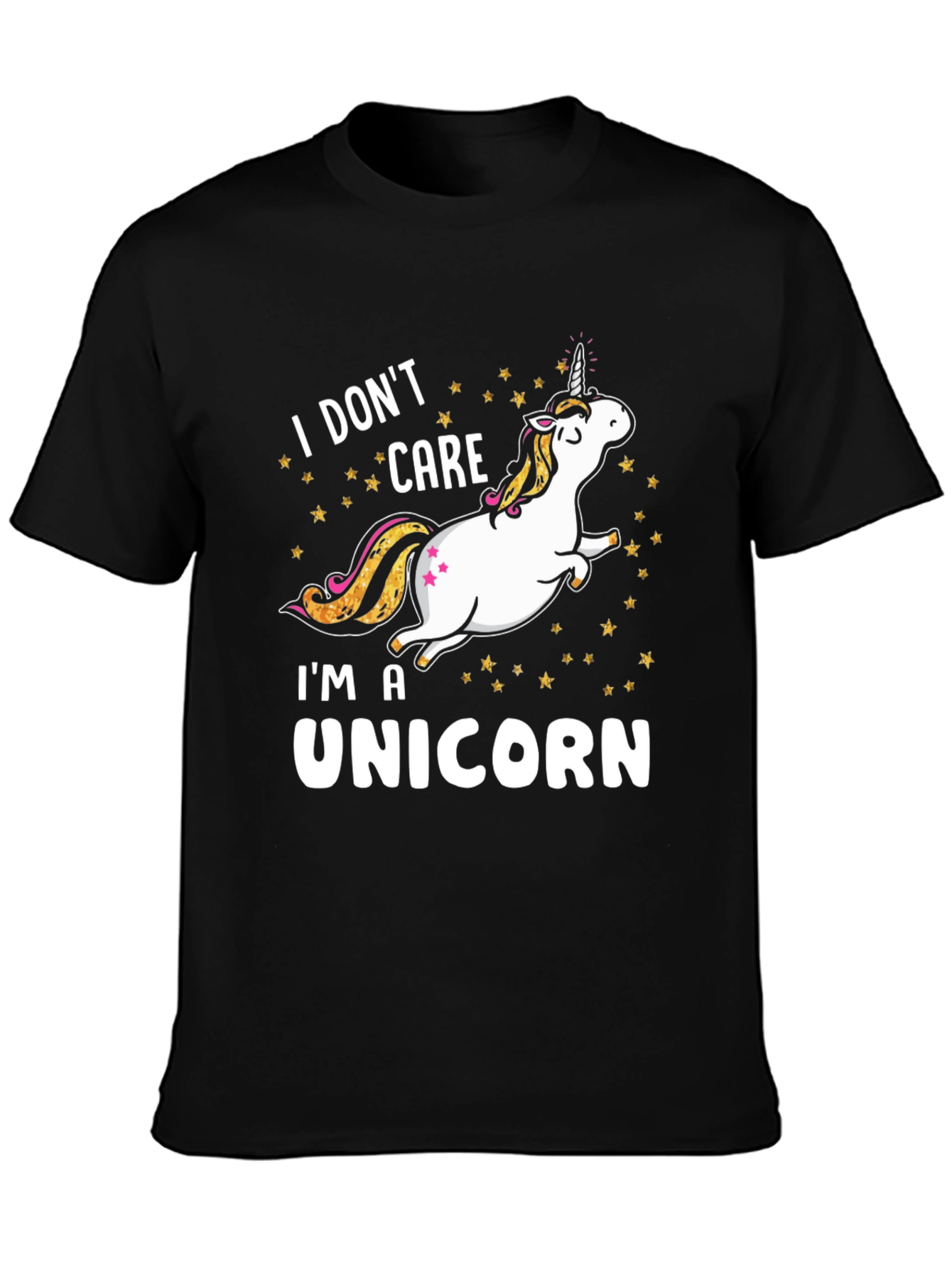 Black I Don't Care I'm A Unicorn T-Shirt view 3