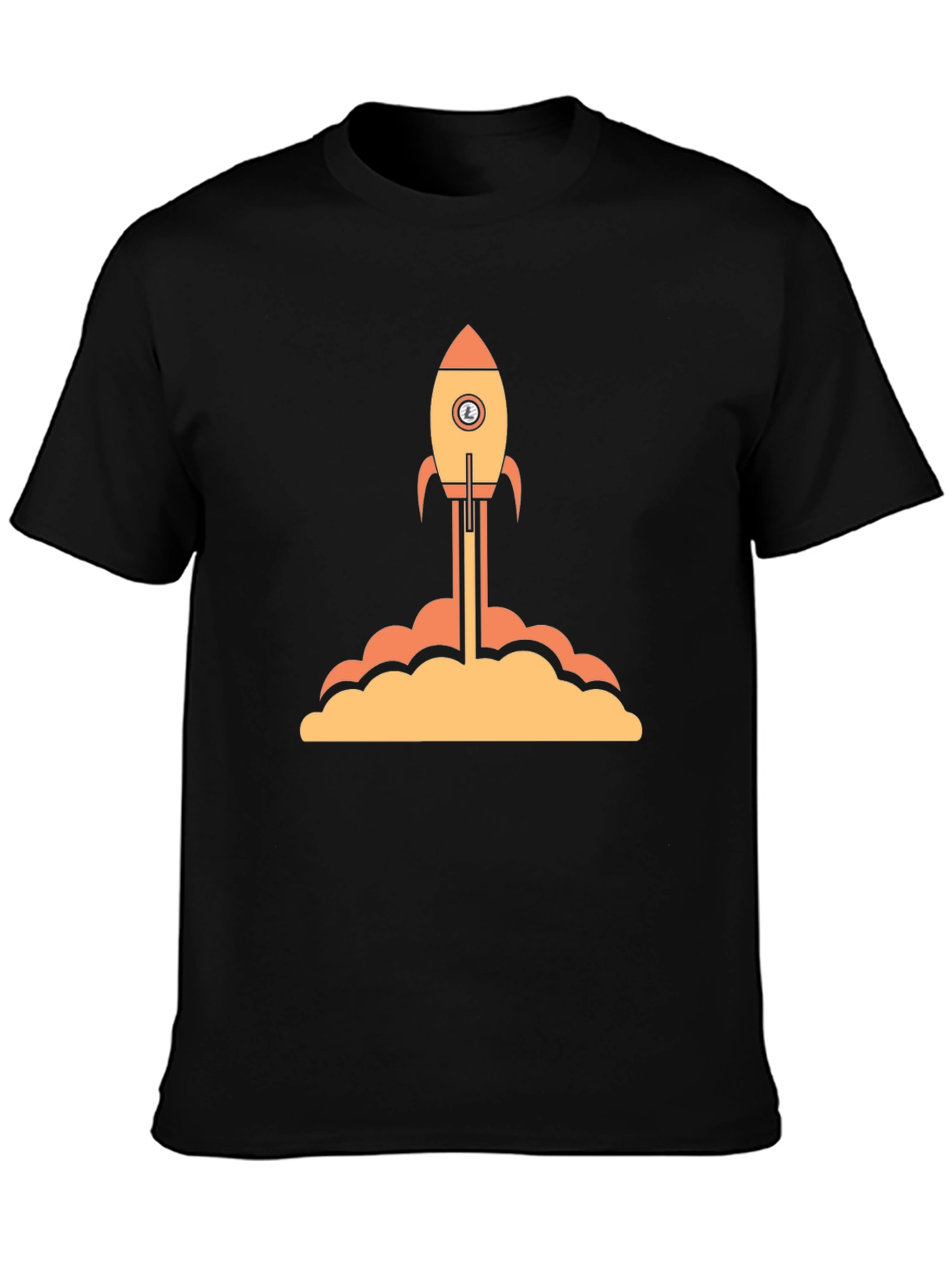 Black Rocket Launch Graphic Tee - Black Cotton T-Shirt view 3
