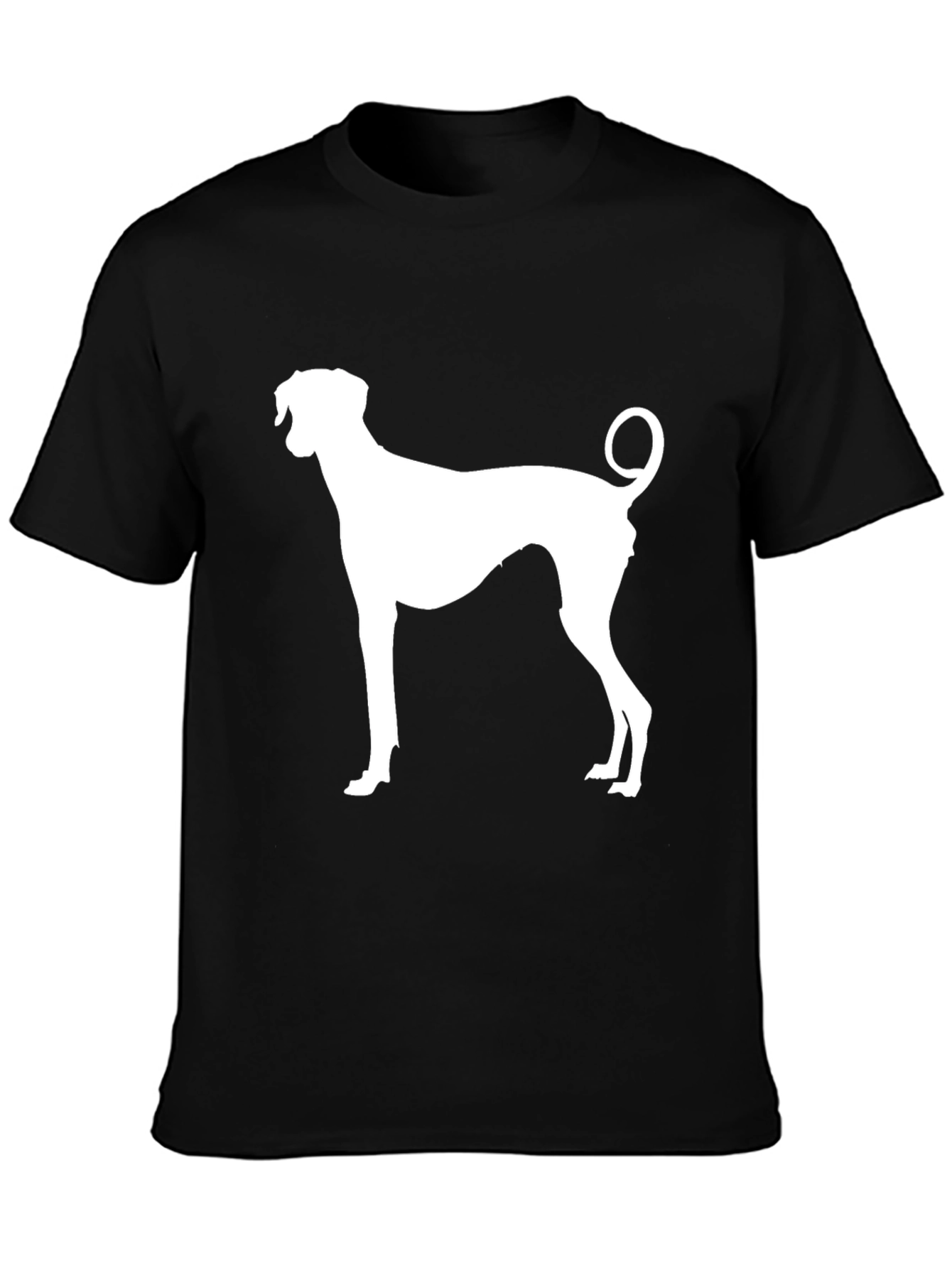Black Dog Silhouette Black T-Shirt view 3