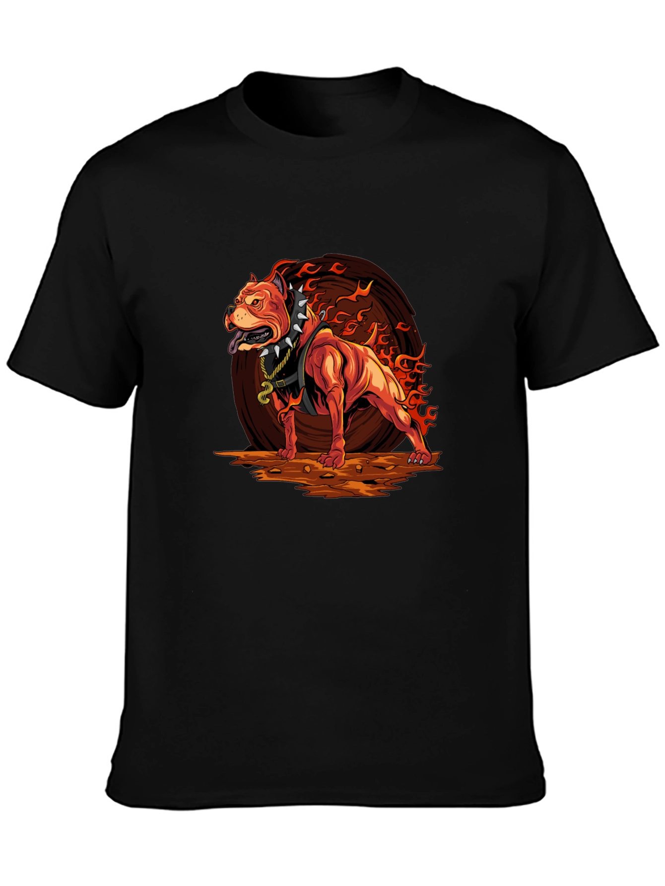 Fiery Pitbull Graphic Tee - Bold Streetwear - 3