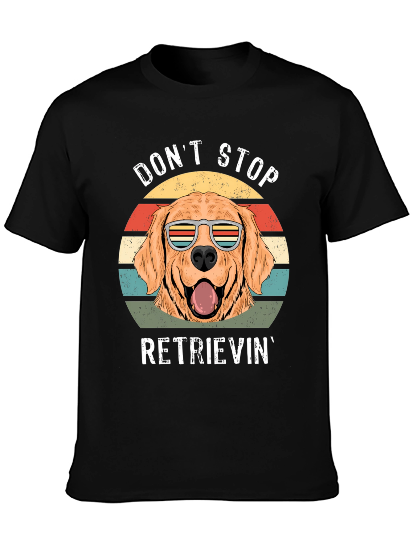 Black Don't Stop Retrieving Golden Retriever T-Shirt view 3