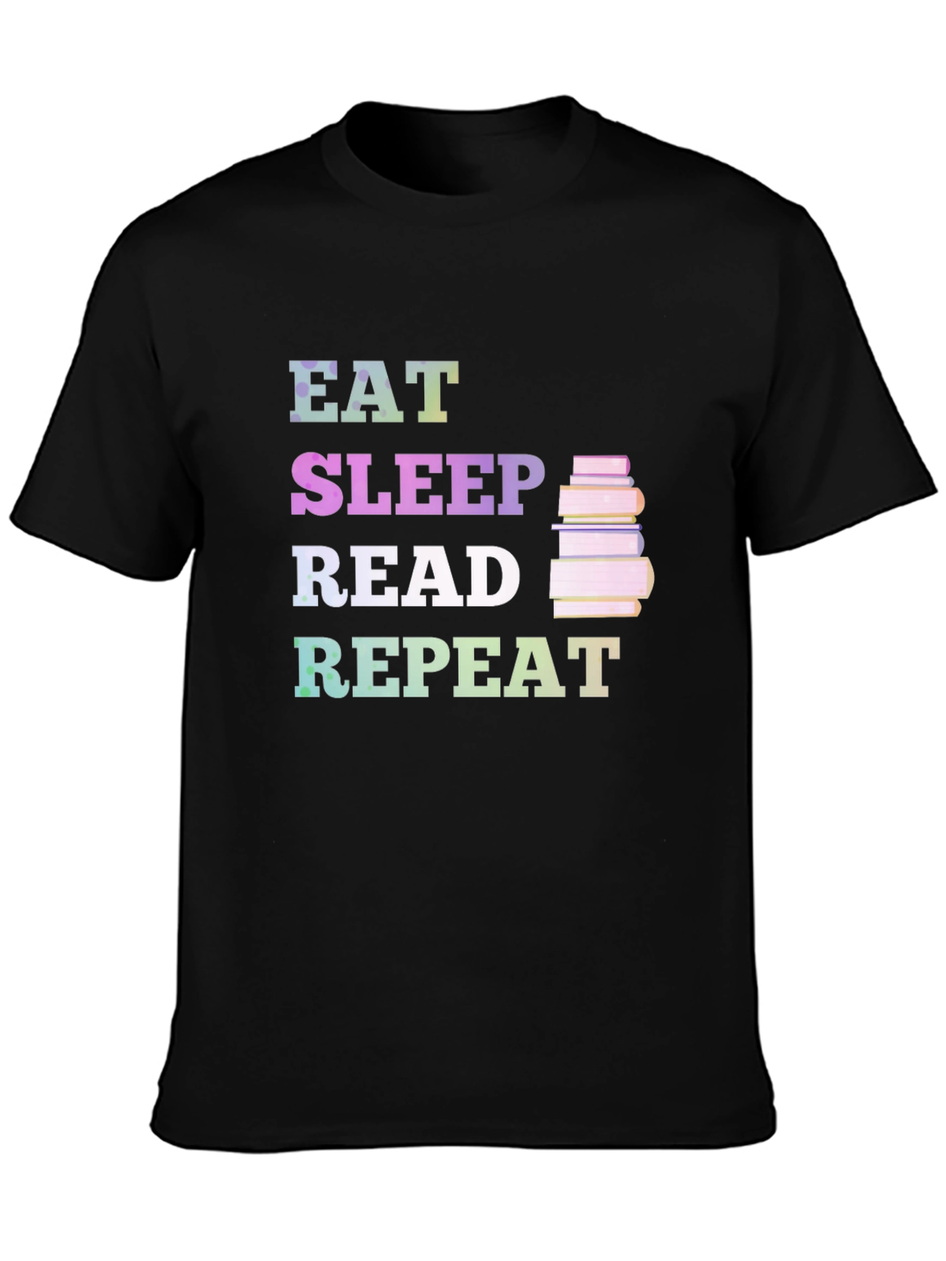 Black Eat Sleep Read Repeat T-Shirt view 3