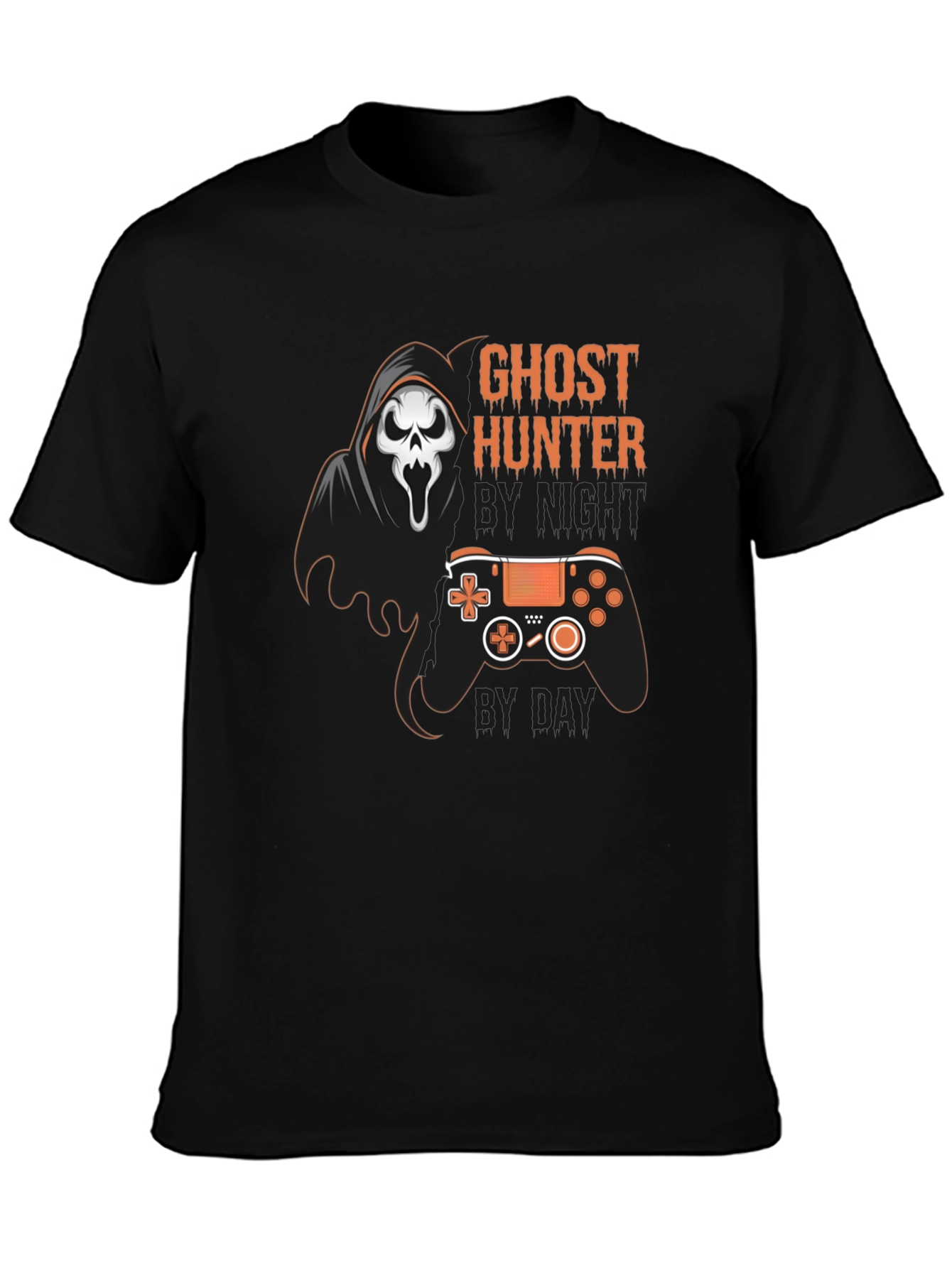 Black Ghost Hunter Gaming T-Shirt view 3