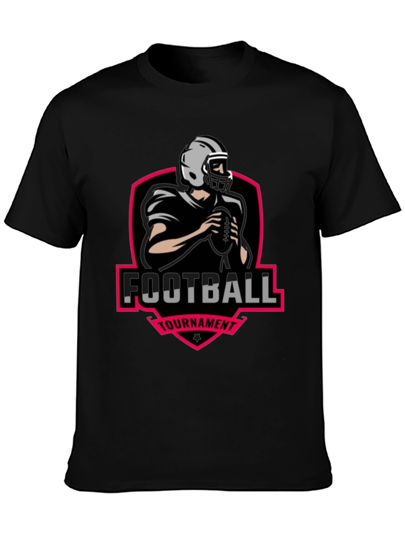 Black Football Tournament Graphic Tee view 3