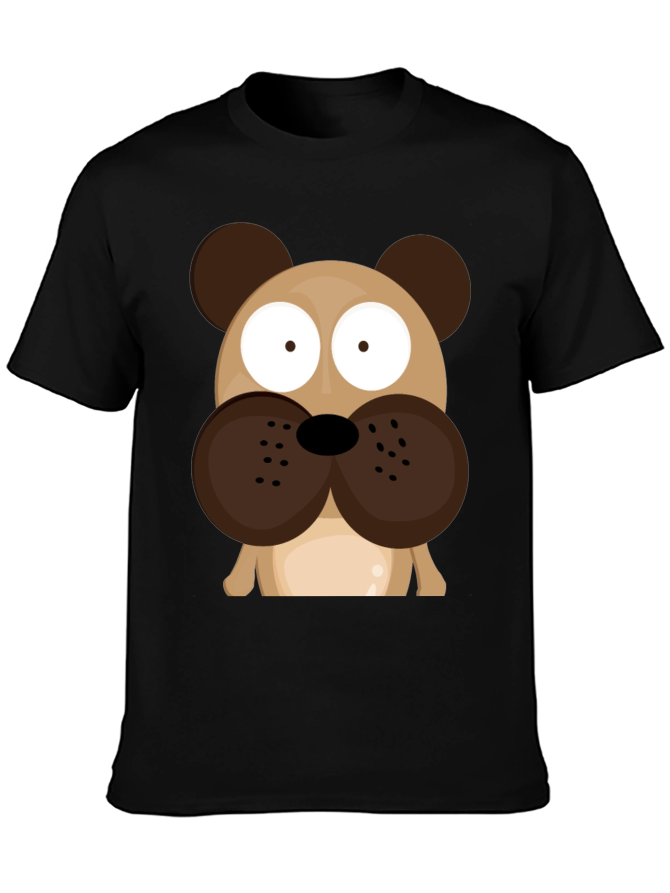 Black Cartoon Dog Graphic T-Shirt - Men's Black Tee view 3