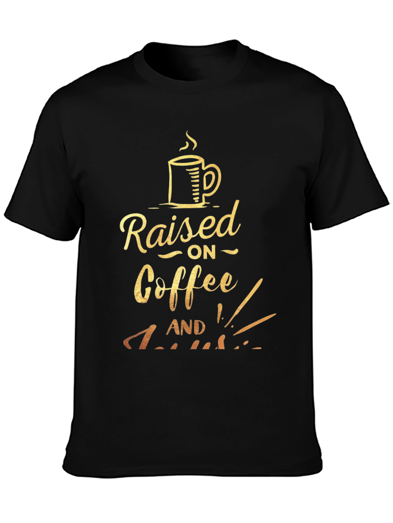 Black Coffee Lover T-Shirt: Raised on Coffee and Sarcasm view 3
