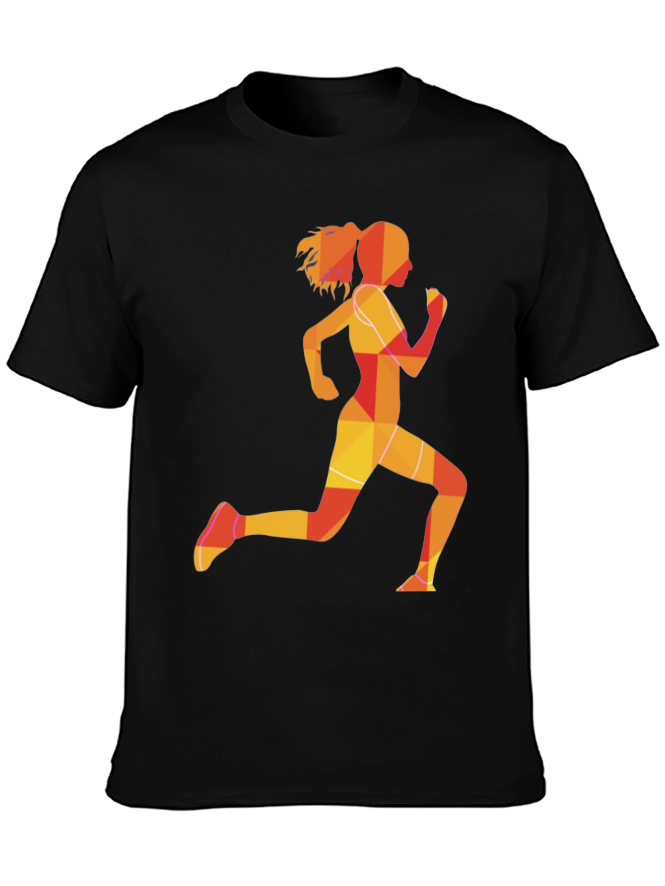 Black Running Girl Graphic Tee - Black Unisex T-Shirt view 3