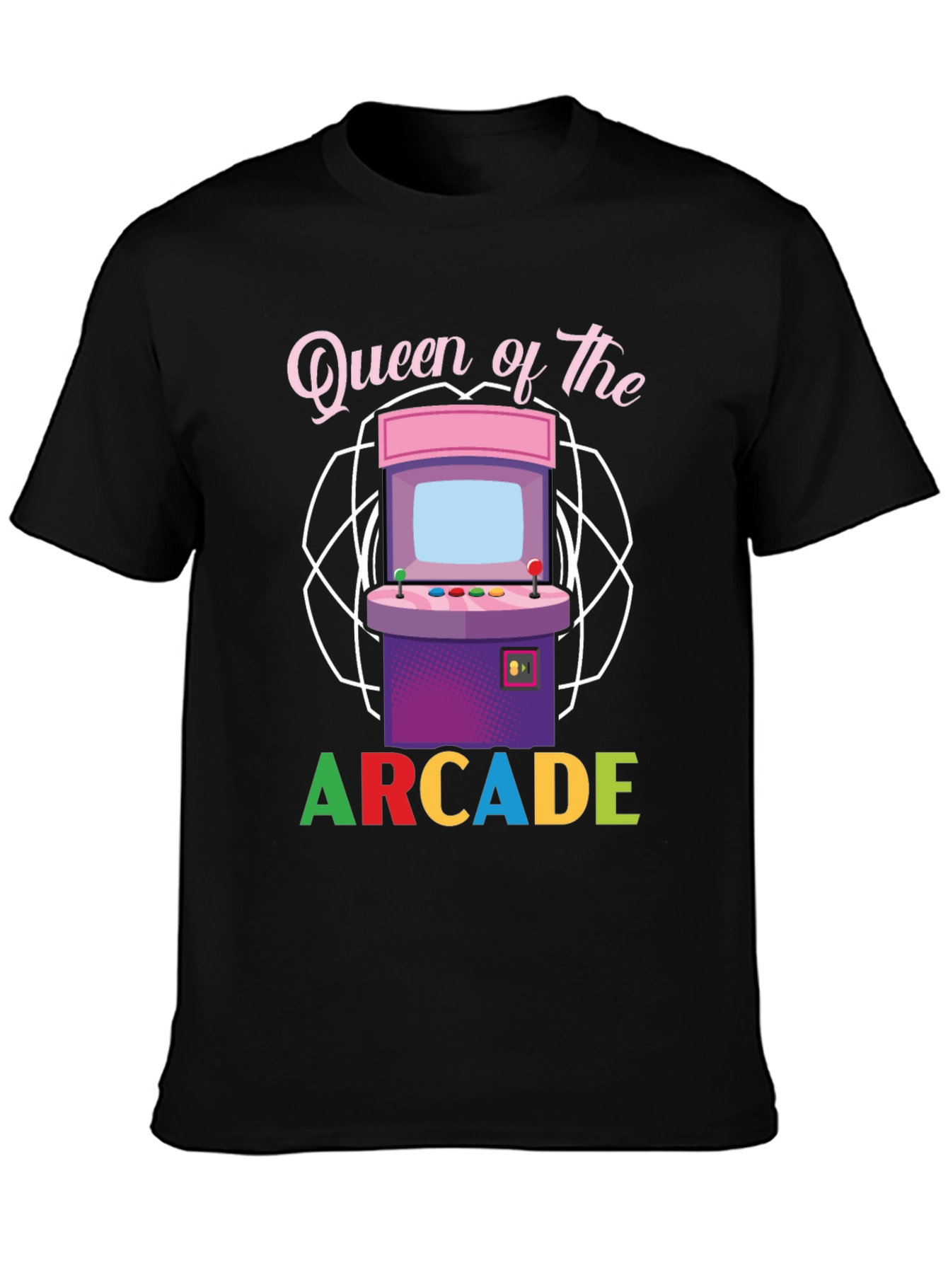 Black Queen of the Arcade T-Shirt view 3