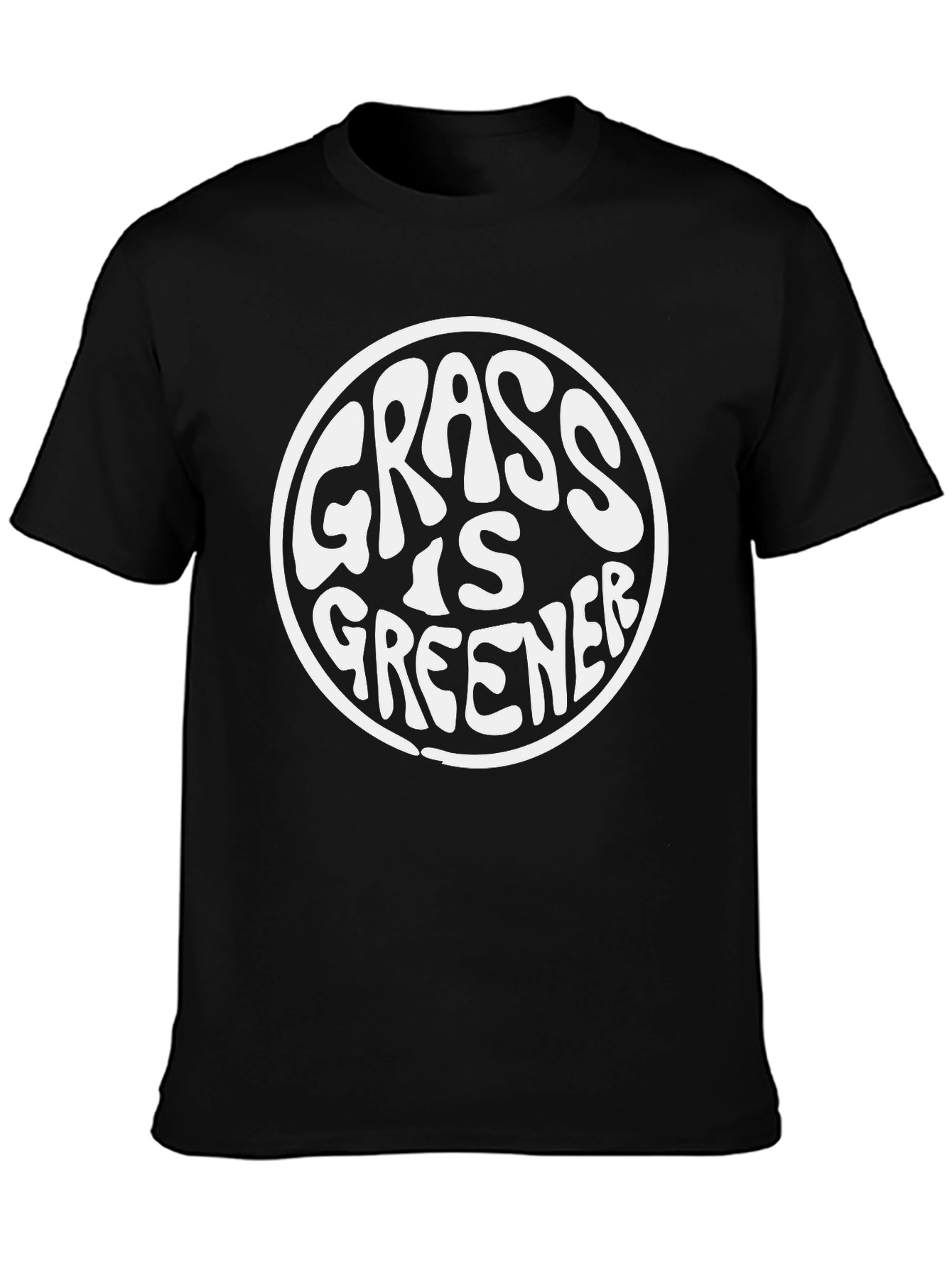 Black Grass Is Greener T-Shirt - Black, Classic Fit view 3