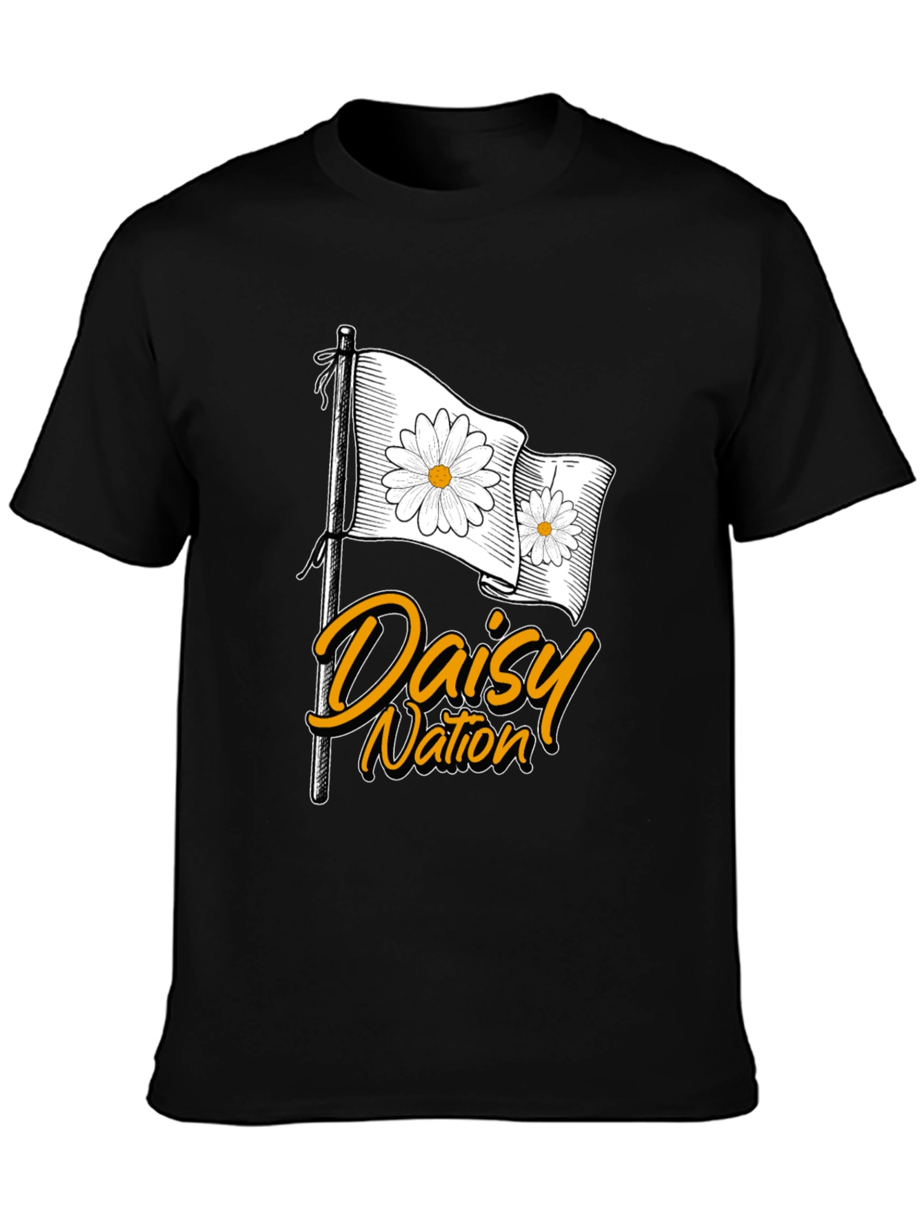 Black Daisy Nation Graphic T-Shirt - Black Cotton Tee view 3
