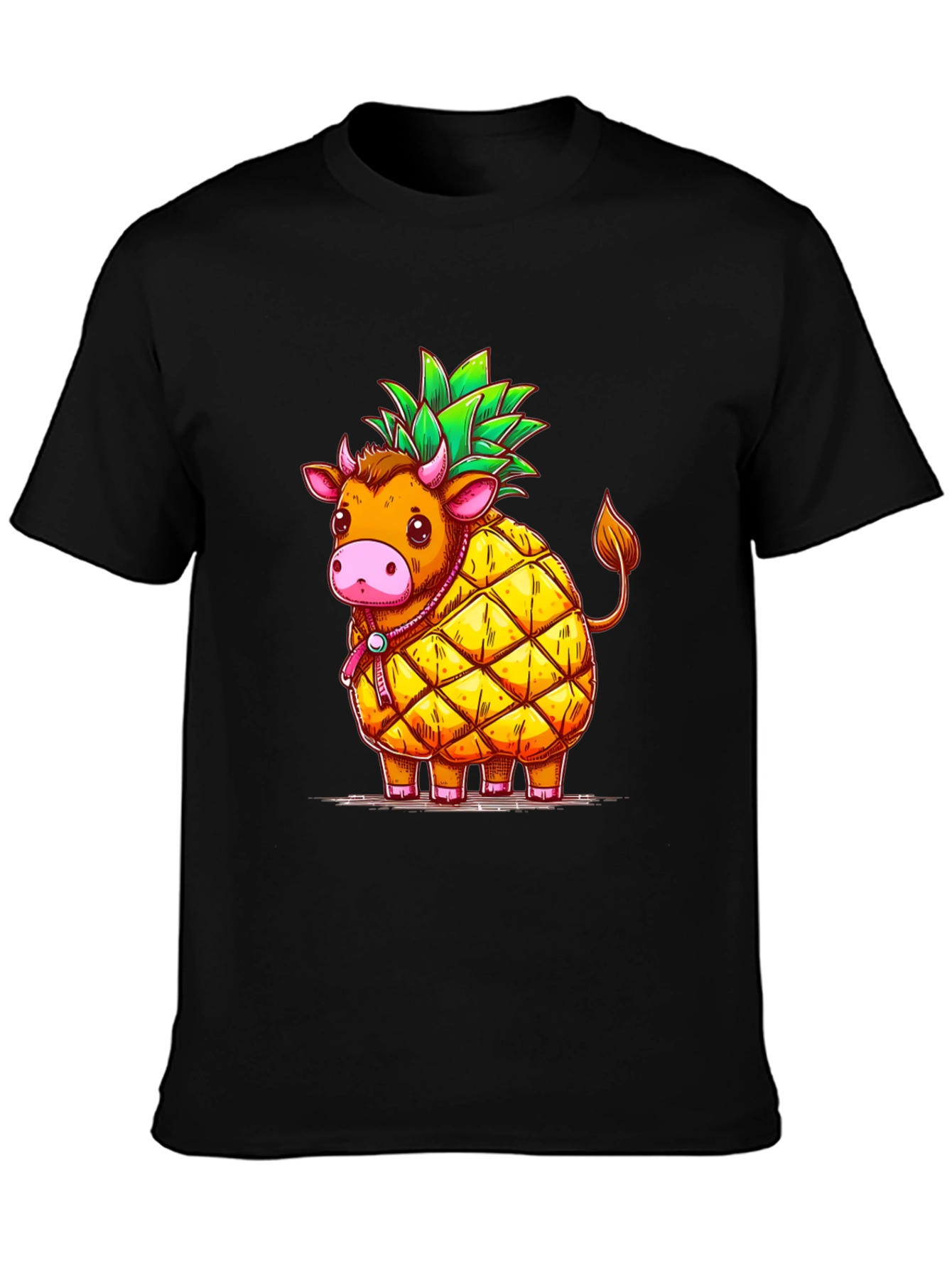 Black Pineapple Cow Graphic Tee view 3