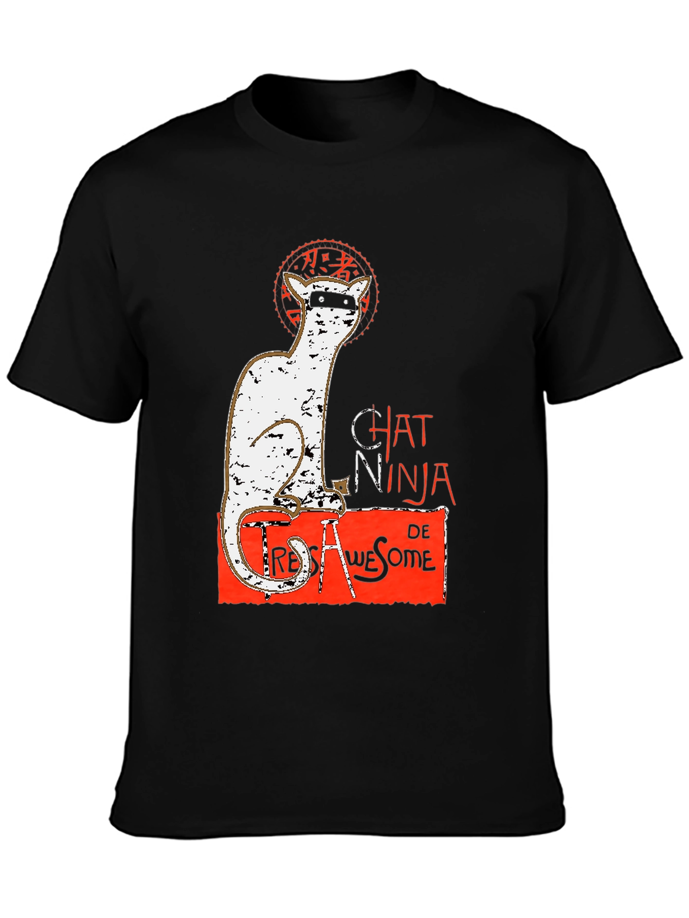 Black Chat Ninja T-Shirt view 3