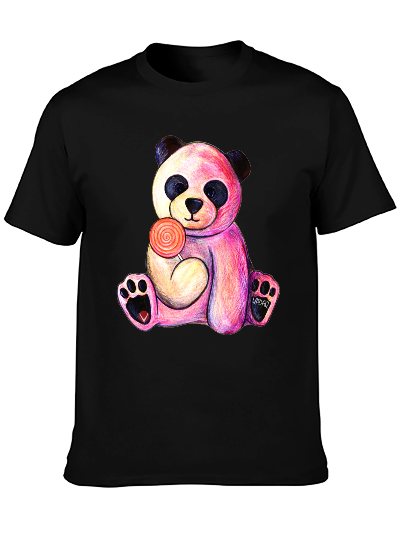 Black Panda Lollipop T-Shirt - Unique Graphic Tee view 3