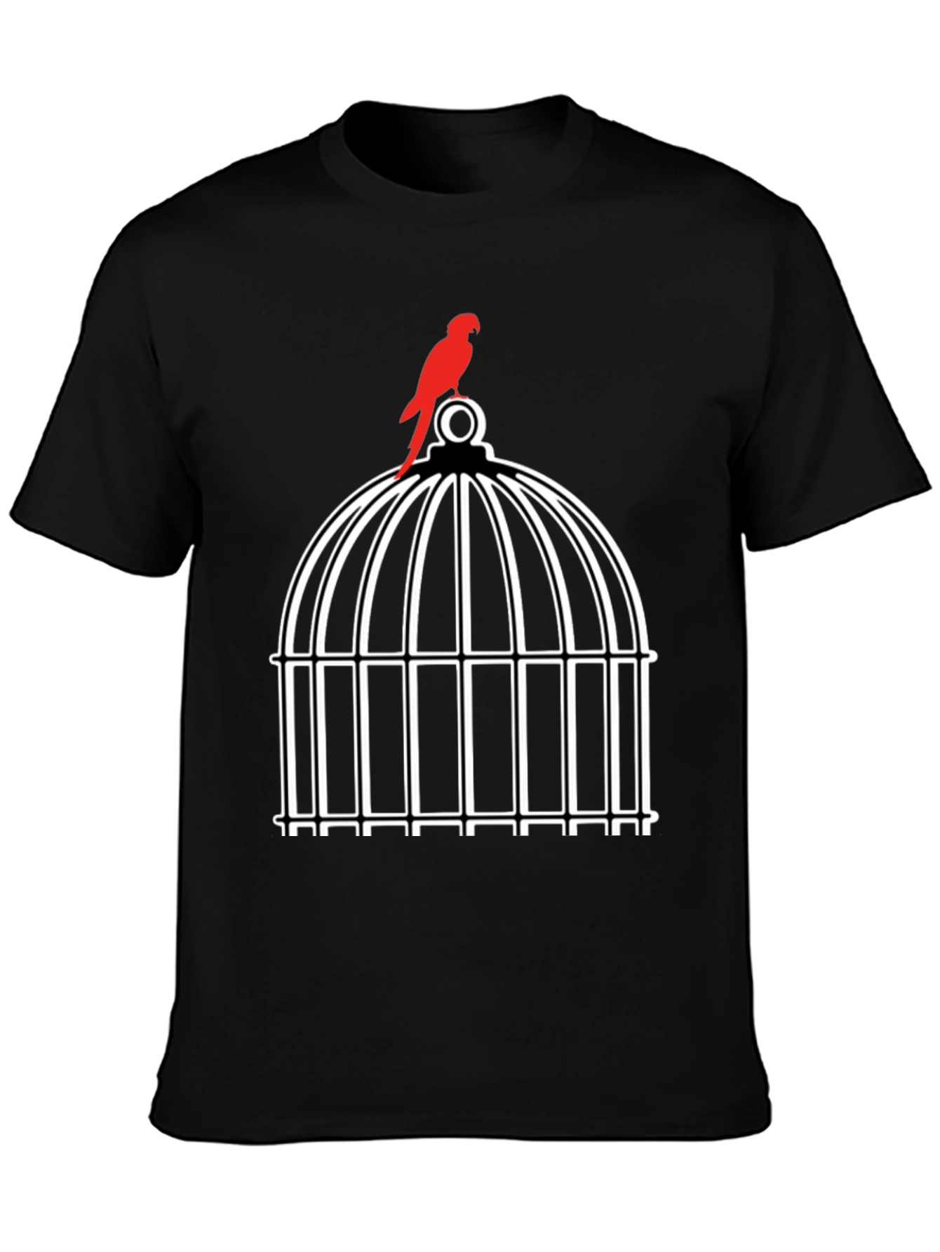 Black Birdcage Graphic Tee - Unique Design view 3