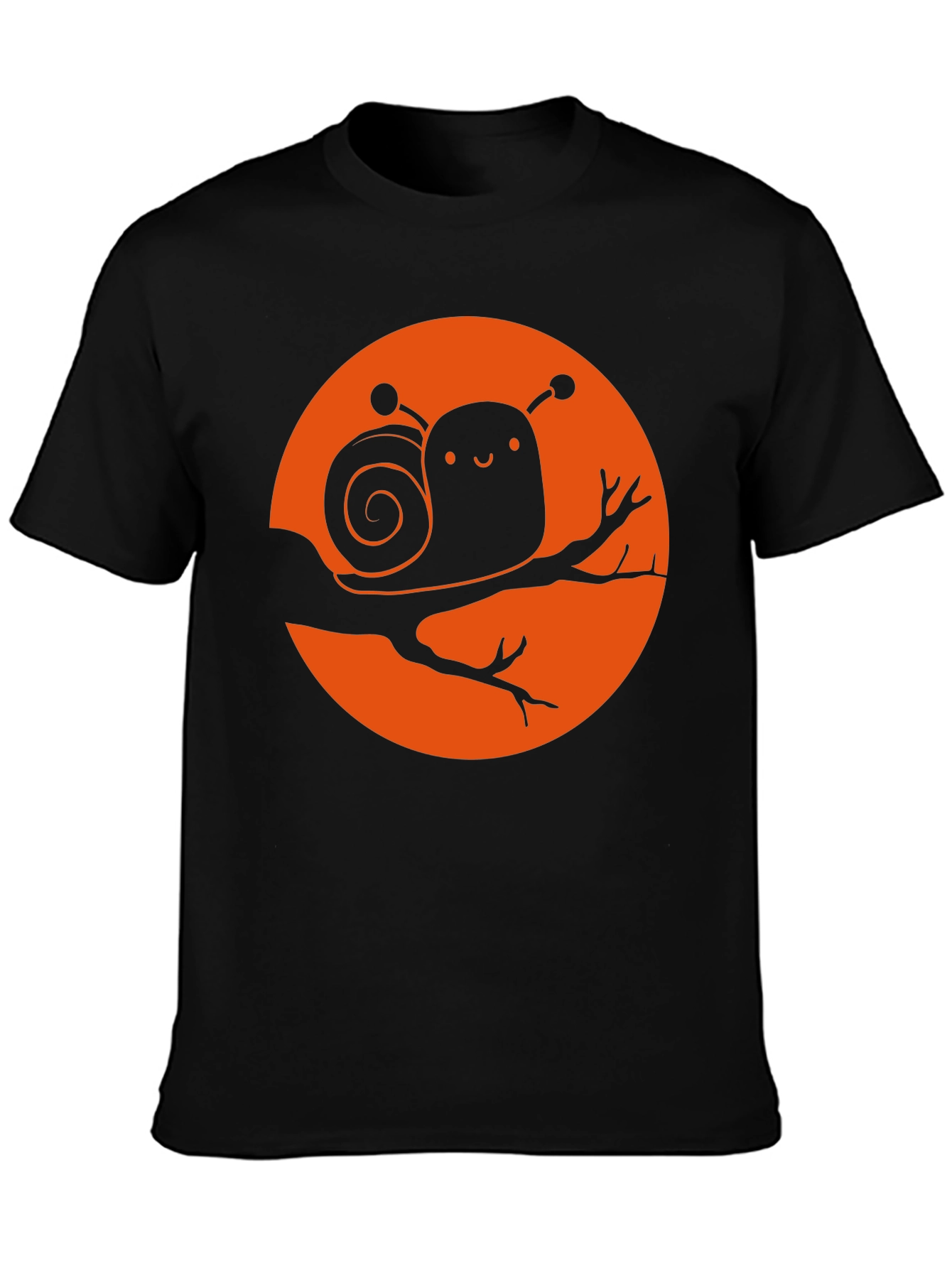 Black Cute Snail Graphic Tee - Unique Design view 3