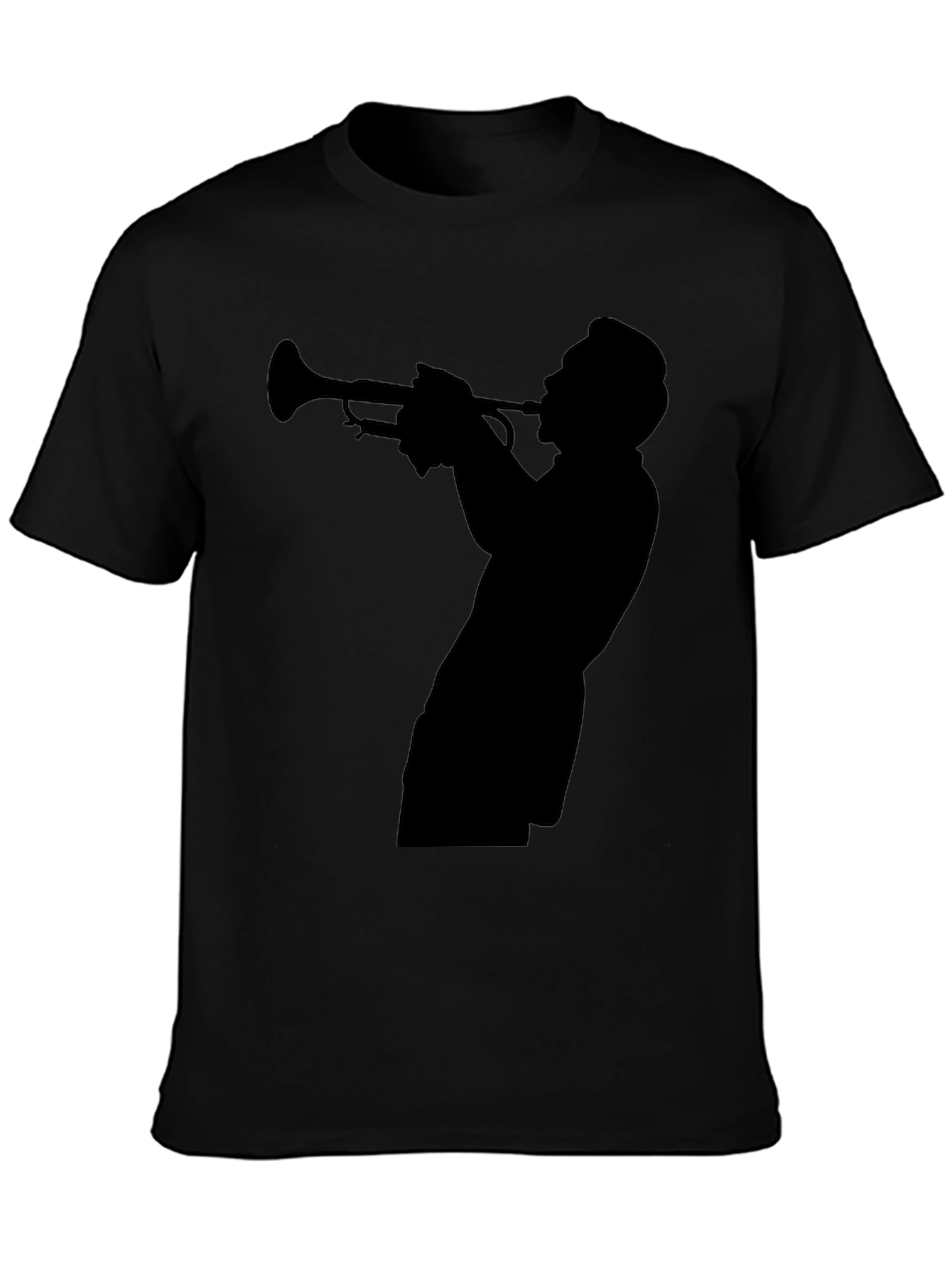 Black Jazz Trumpet Silhouette T-Shirt view 3
