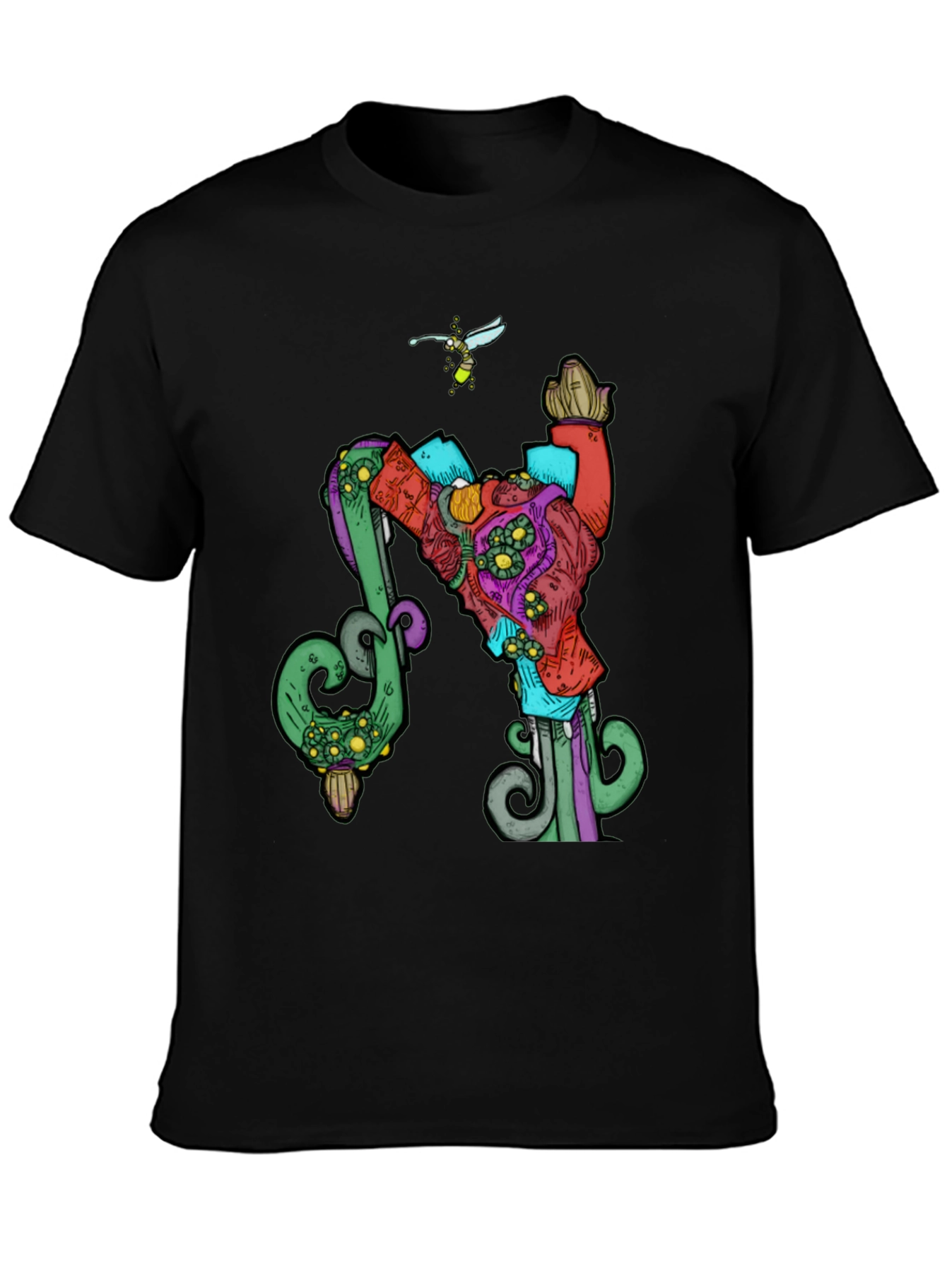 Whimsical Graphic Tee - Firefly Design - 3