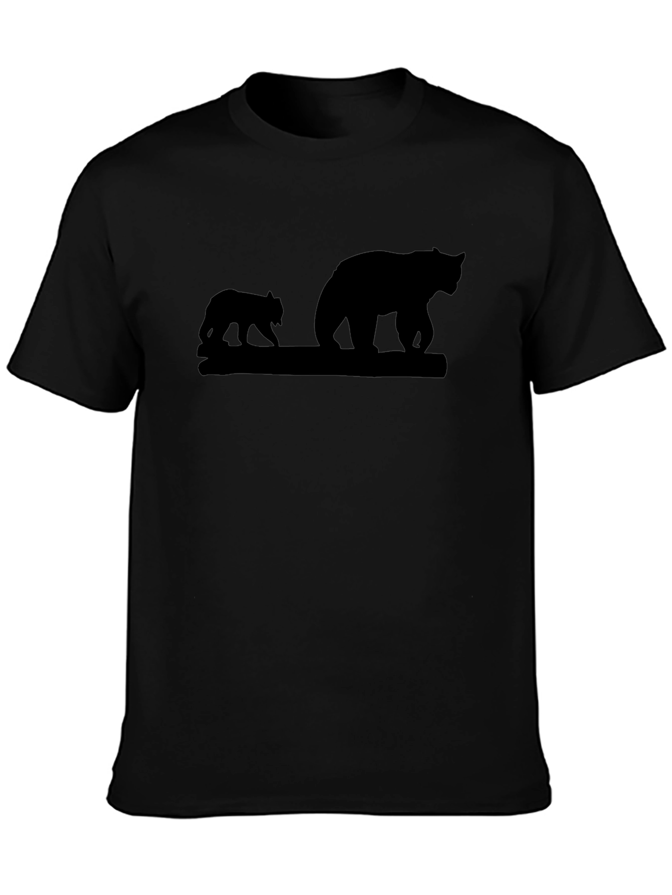Black Black Bear Family Silhouette T-Shirt view 3
