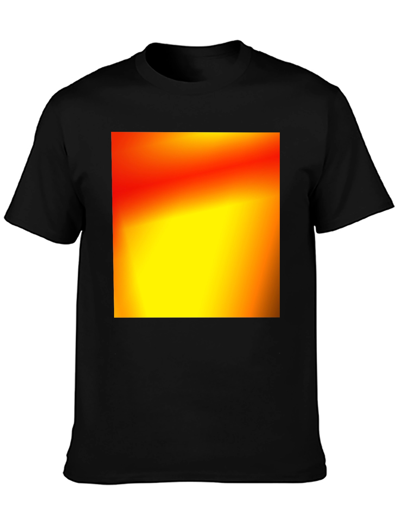 Black Bold Black T-Shirt with Abstract Gradient Design view 3