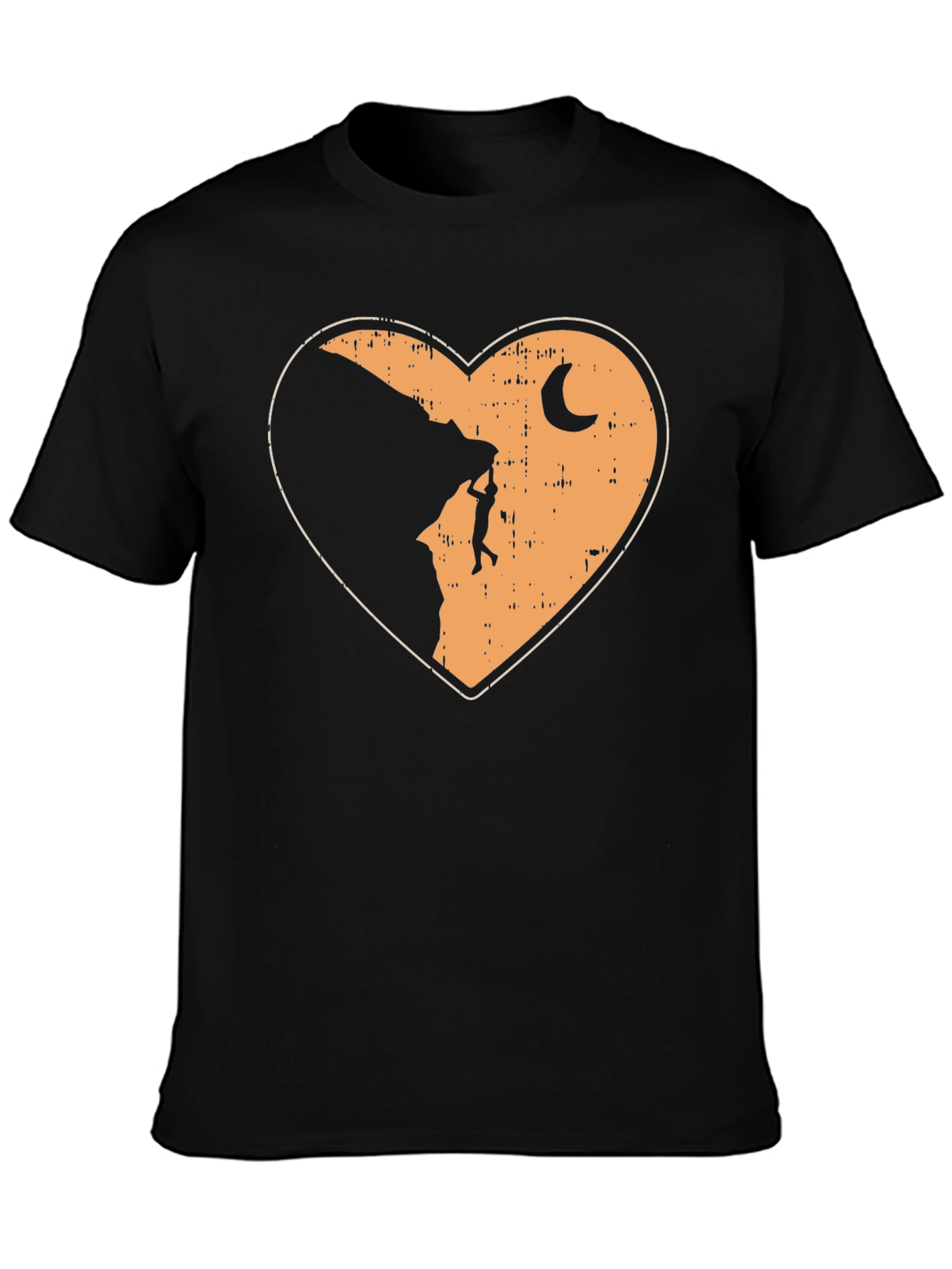 Black Climbing Heart Graphic T-Shirt - Adventure Tee view 3