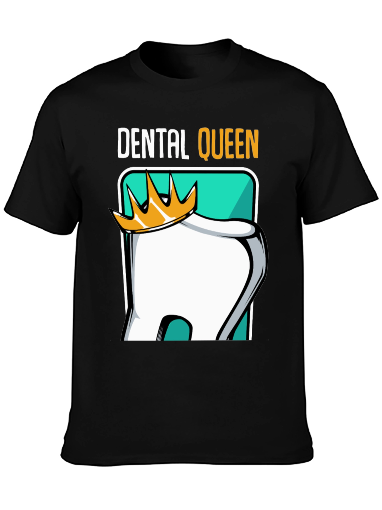 Black Dental Queen T-Shirt - Dentist Humor Tee view 3